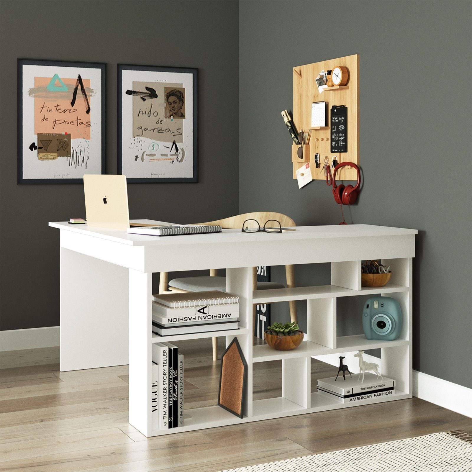 Skye Decor Arbeitstisch 100% MELAMINE COATED PARTICLE BOARD, 72 cm x 120 cm x 129 cm S1112 (Packung, 1-St., 1 x Arbeitstisch), 129x120 cm, diverse Farben,Melaminbeschichtung (18mm), L Form