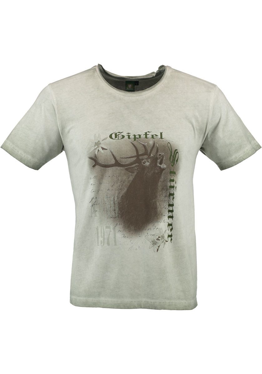 OS Trachten Trachtenshirt Lyusop Kurzarm T-Shirt mit Motivdruck