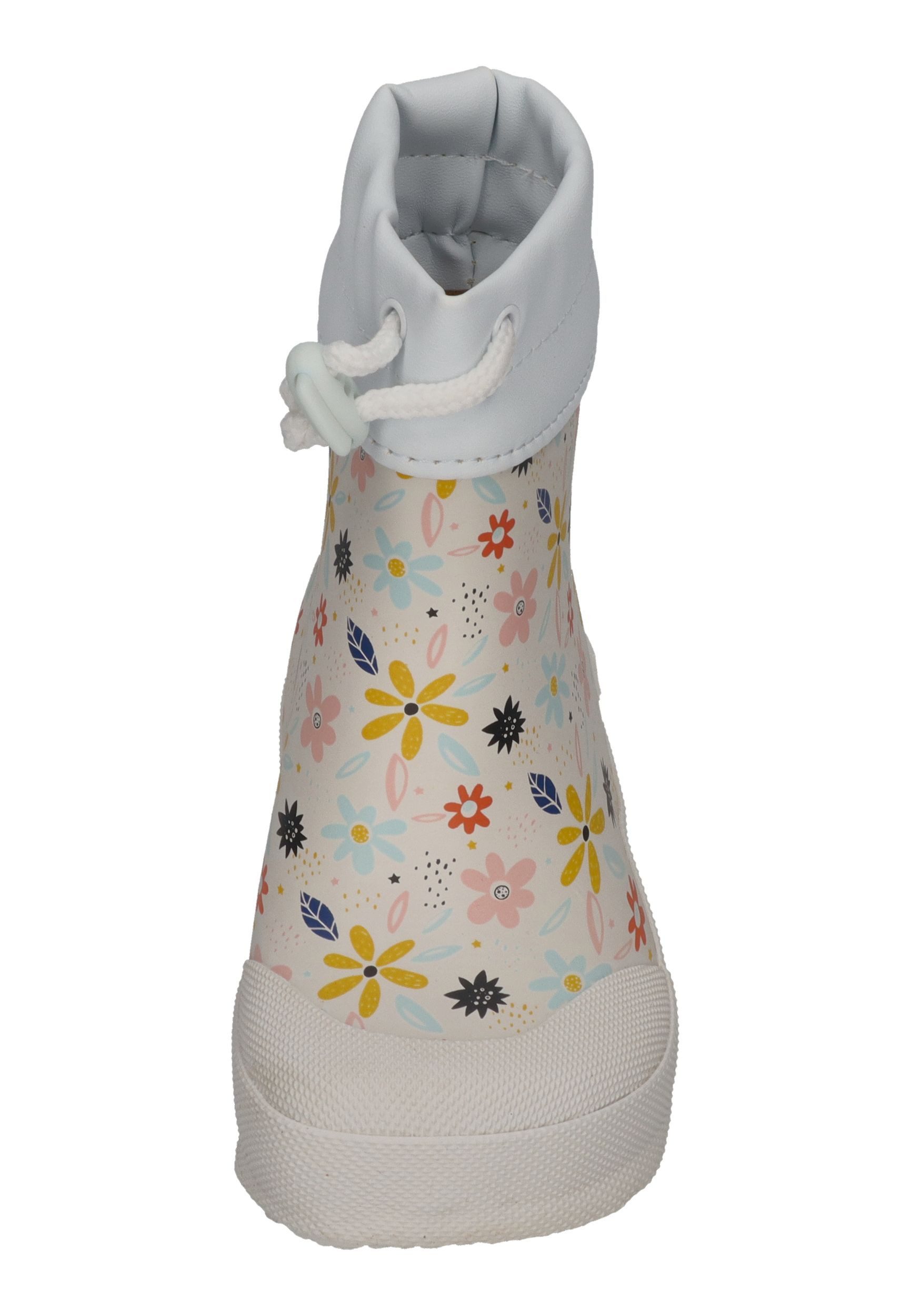 KOEL WIBI SOLID Gummistiefel für Kleinkinder Barfußschuh Flowers White