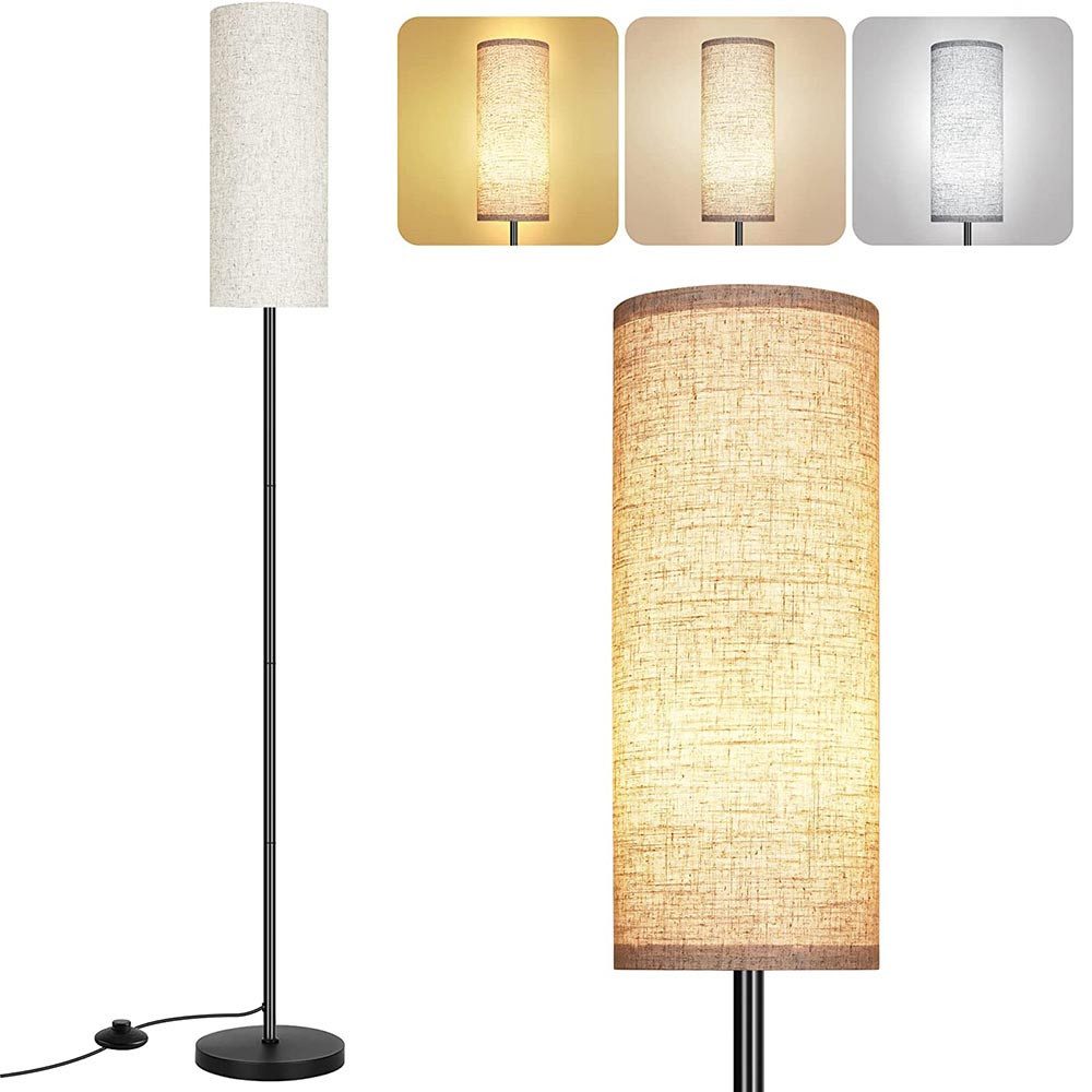 LED Stehlampe LED Stehlampe E26 Leselampe Standleuchte mit Leinen Lampenschirm 173CM