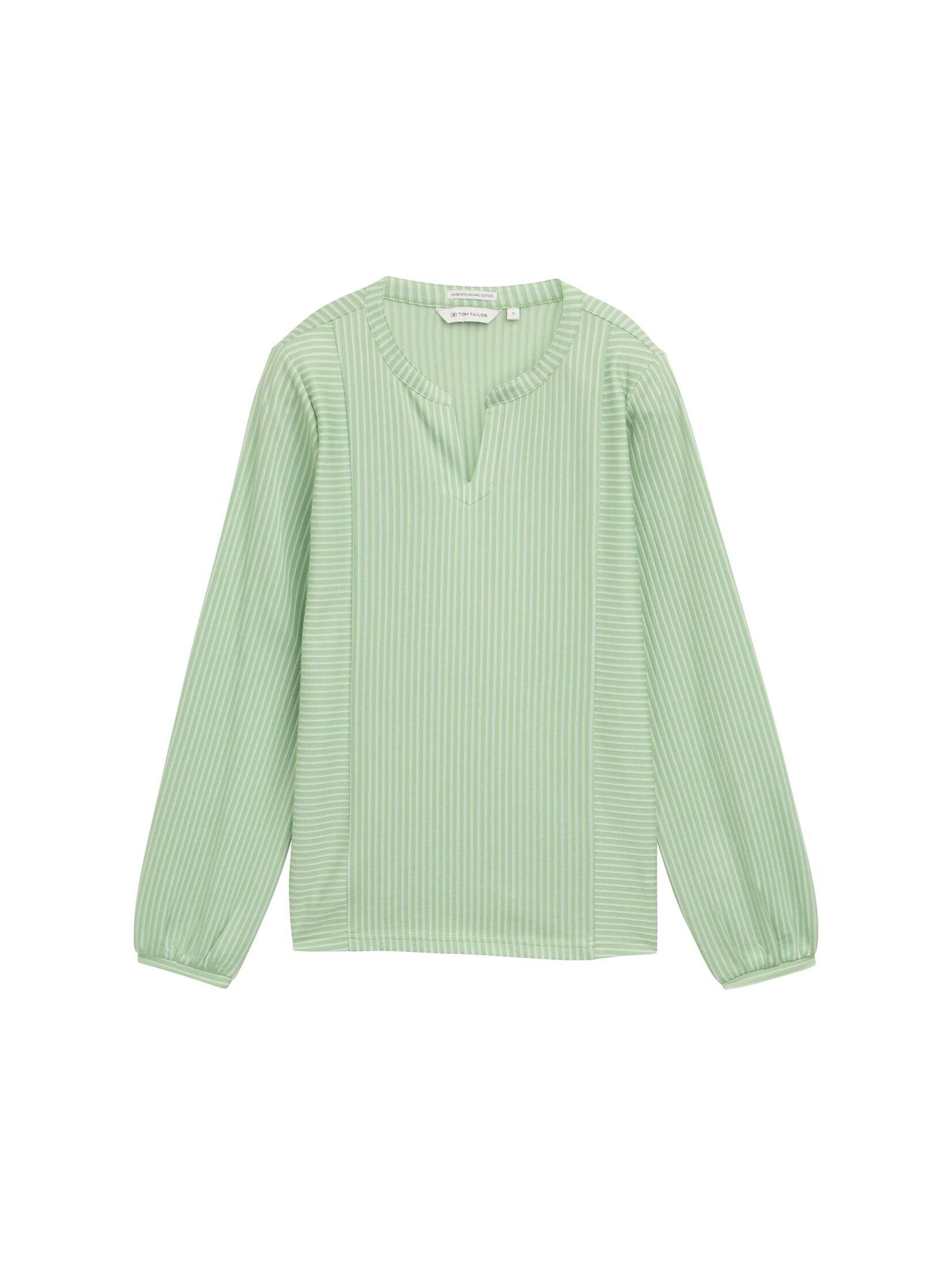TOM TAILOR Langarmshirt Bluse mit Streifenmuster günstig online kaufen