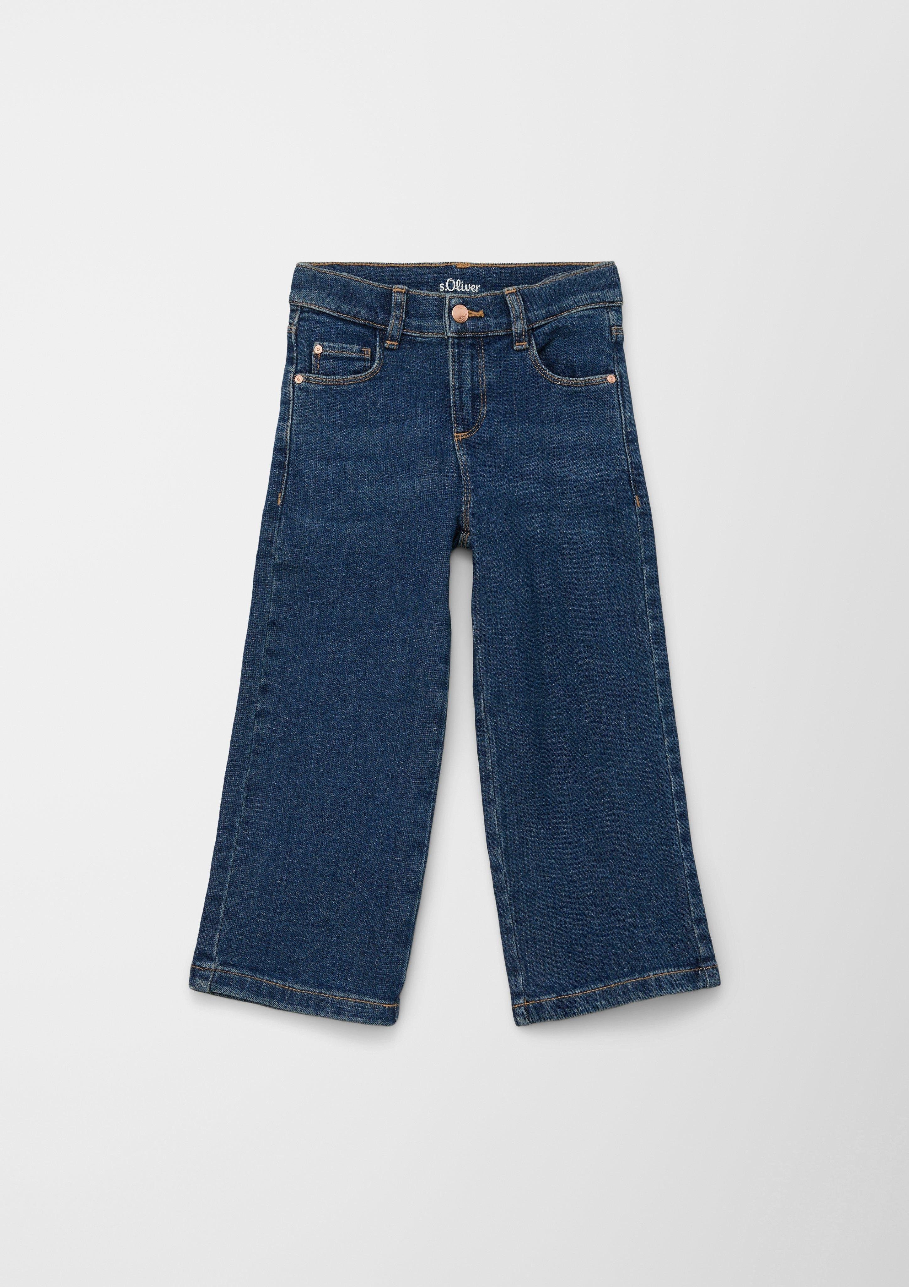 s.Oliver Stoffhose Jeans / Regular Fit / Mid Rise / Wide Leg / Weitenregulierung Waschung, Kontrastnähte