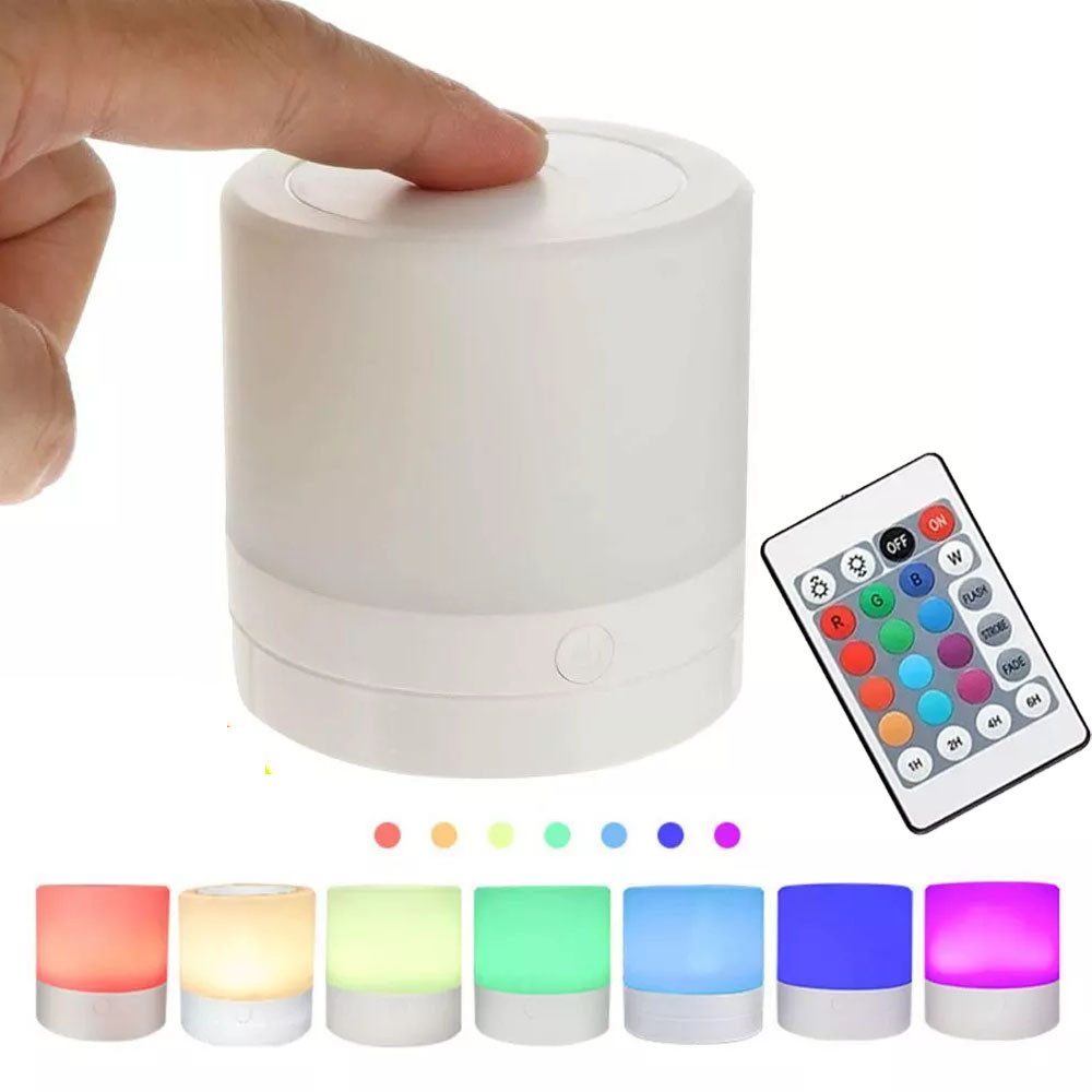 PRIISF LED Tischleuchte LED Nachtlicht Akku Nachttischlampe Kabellos Tischlampe Touch Dimmbar, Wiederaufladbar, Kinder Schlafzimmer, Atmosphäre, USB Wiederaufladbar Nachtlampe 7 Farbmodi MobilesLicht Farbwechsel