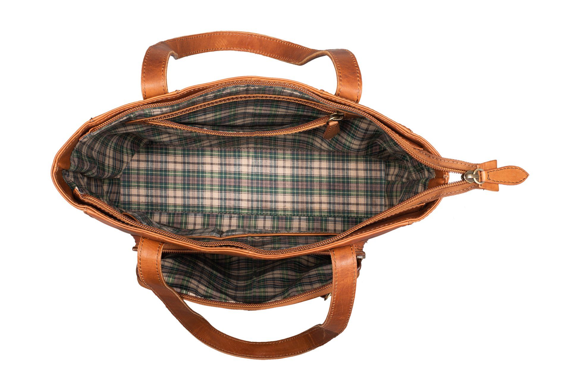 Benthill Shopper Damen Echt Leder Handtasche Tasche Schultertasche Vintage Umhängetasch, Reißverschlussfach