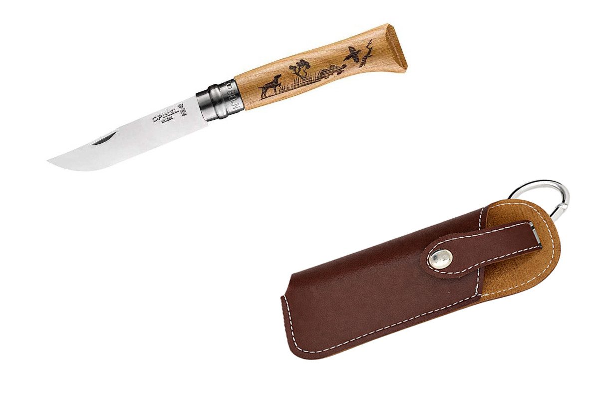 Opinel Taschenmesser Opinel No.08 Animalia Hund Taschenmesser inkl. Etui, (Opinel No 08, ANIMALIA, Hund inkl. Etui)