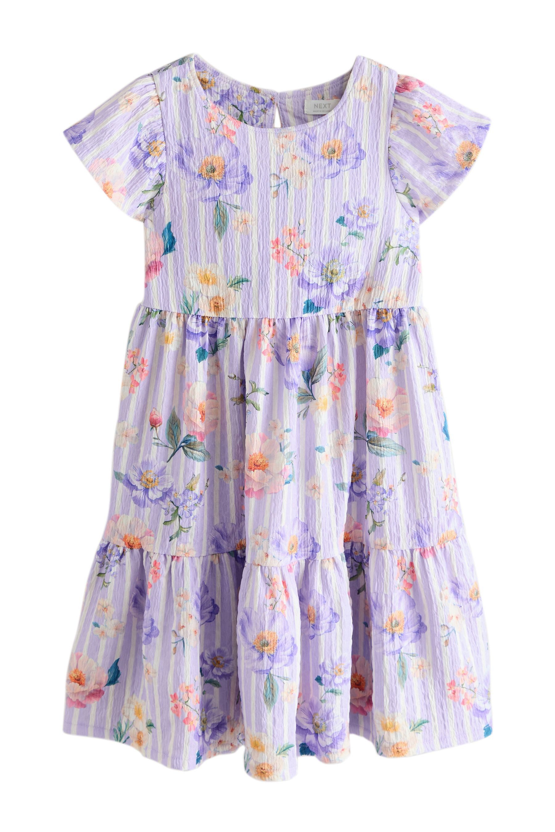 Next Jerseykleid Kleid in Knitteroptik mit Engelsärmeln (1-tlg)