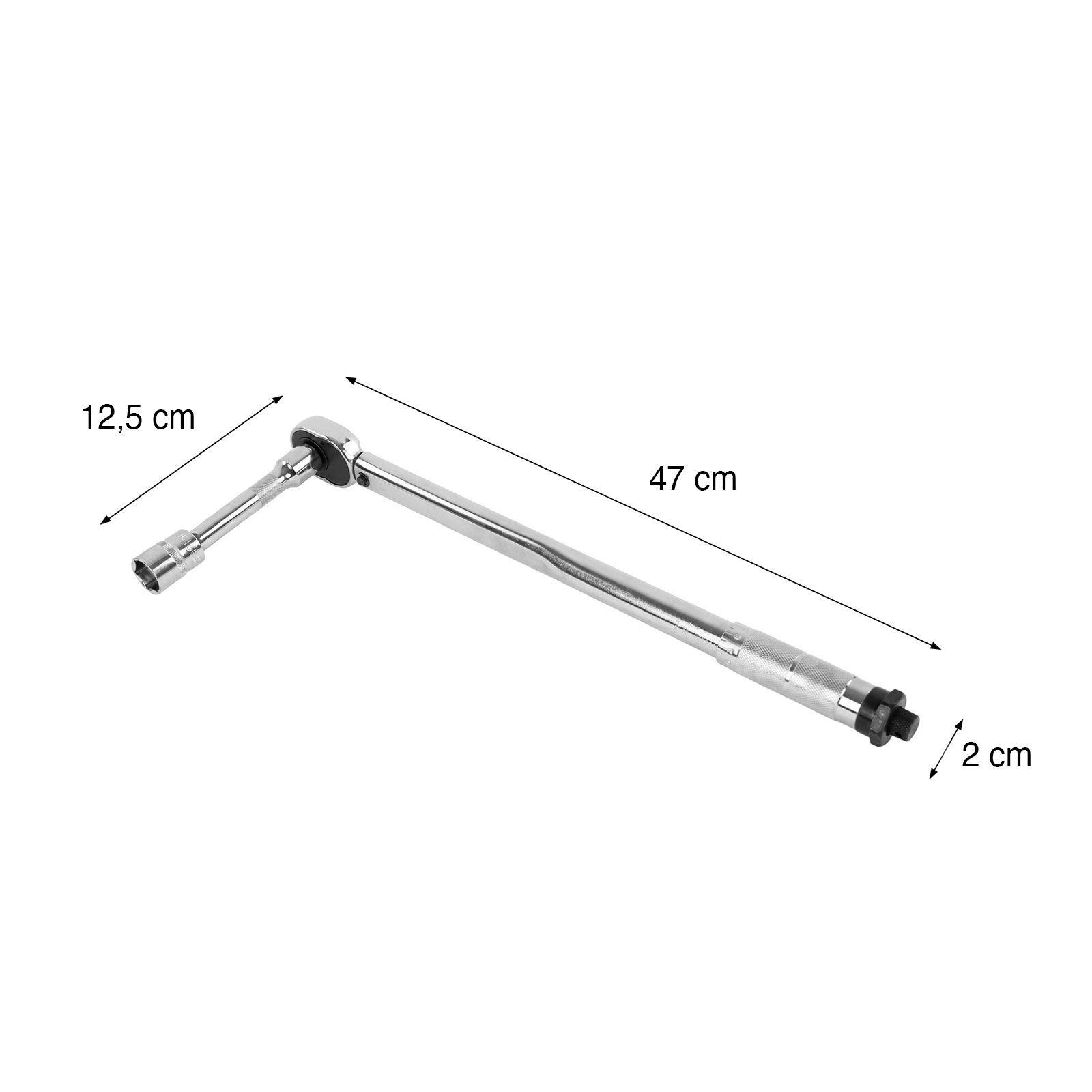 Grafner Drehmomentschlüssel Drehmomentschlüssel 28-210Nm 1/2" Zoll Set 17 - 21 mm DM10931 (Set, 6), 28 bis 210 Nm, 3 Steck-Aufsätzen (17, 19 & 21 mm)