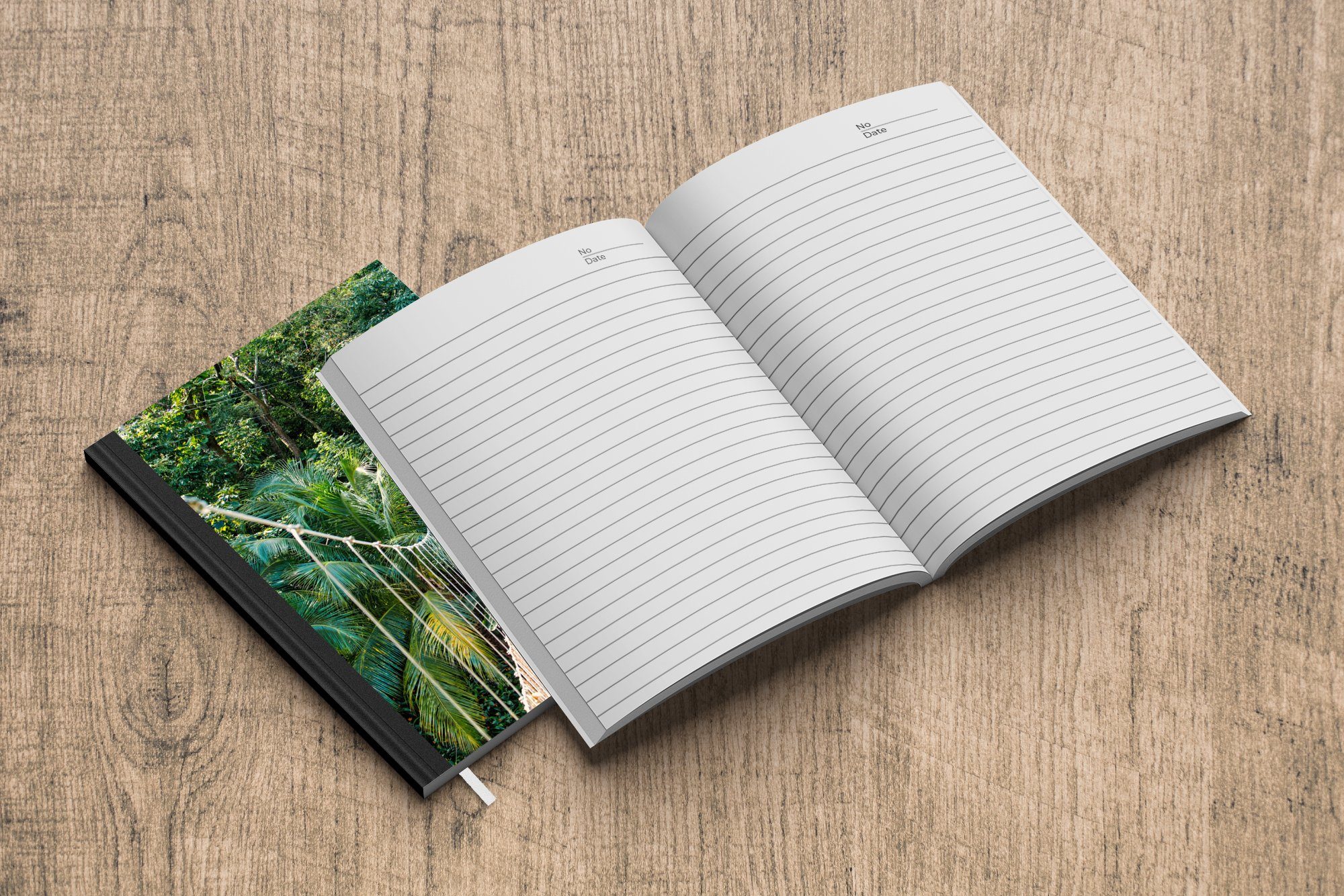 Haushaltsbuch Notizbuch Brücke Dschungel - Natur Seiten, - Tagebuch, Journal, Palme A5, Merkzettel, MuchoWow Pflanzen, - - Notizheft, 98