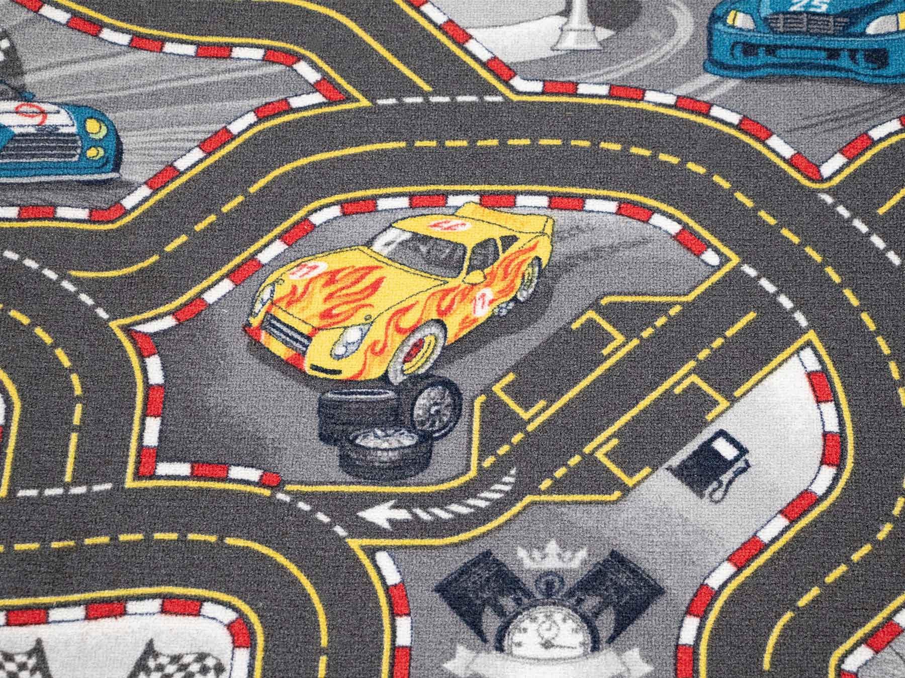 Primaflor-Ideen in Textil Kinderteppich Spielteppich CARS, rechteckig, Höhe: 6,5 mm, Kurzflor, Straßen-Spiel-Teppich, Motiv Autos, Kinderzimmer