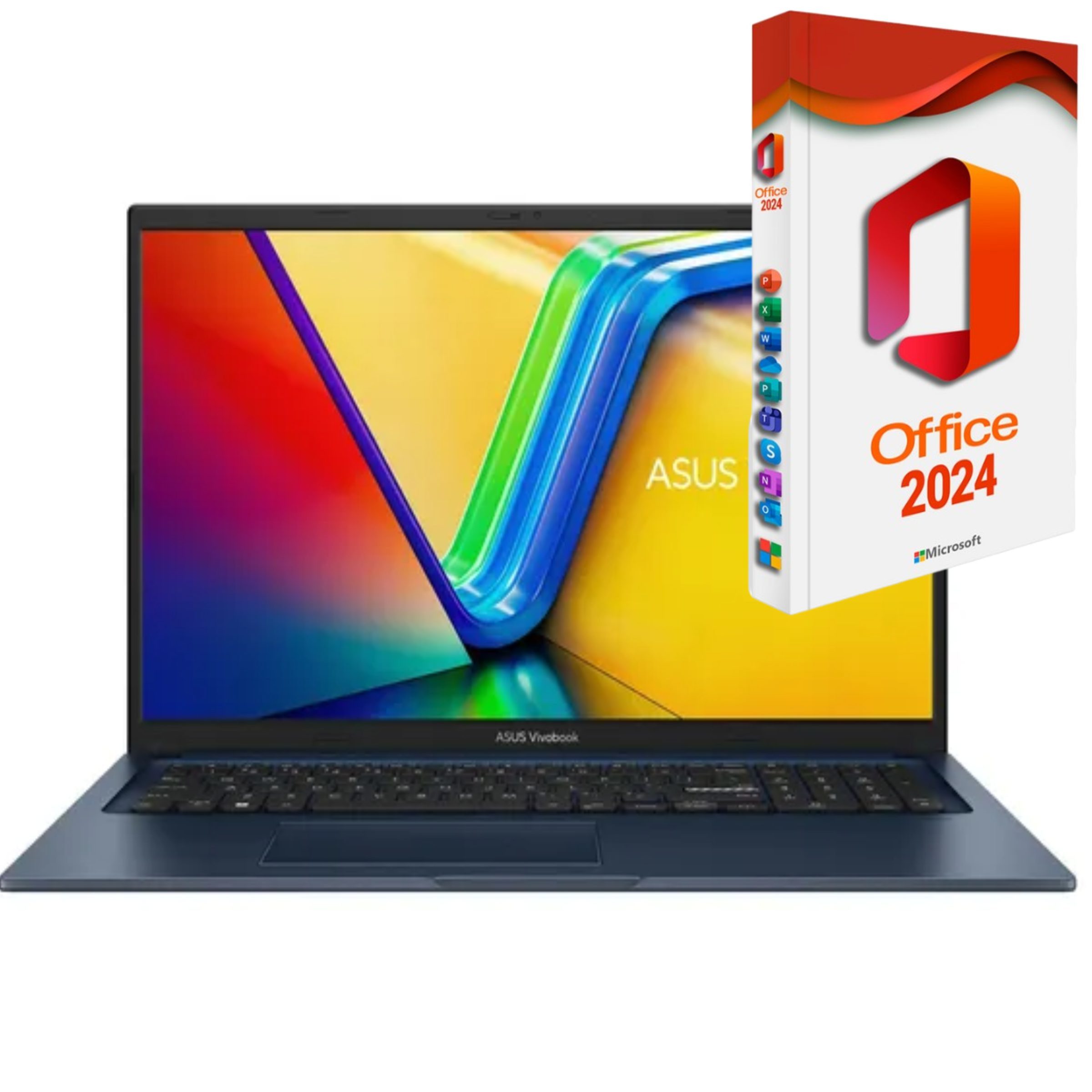 Asus VivoBook X170, Intel Core i5-120U, beleuchtete Tastatur, Notebook (44 cm/17.3 Zoll, Intel Core i5 120U, Intel UHD Grafik, 256 GB SSD, Windows 11 Pro, MS Office 2024 Pro Dauerlizenz, beleuchtete Tastatur)