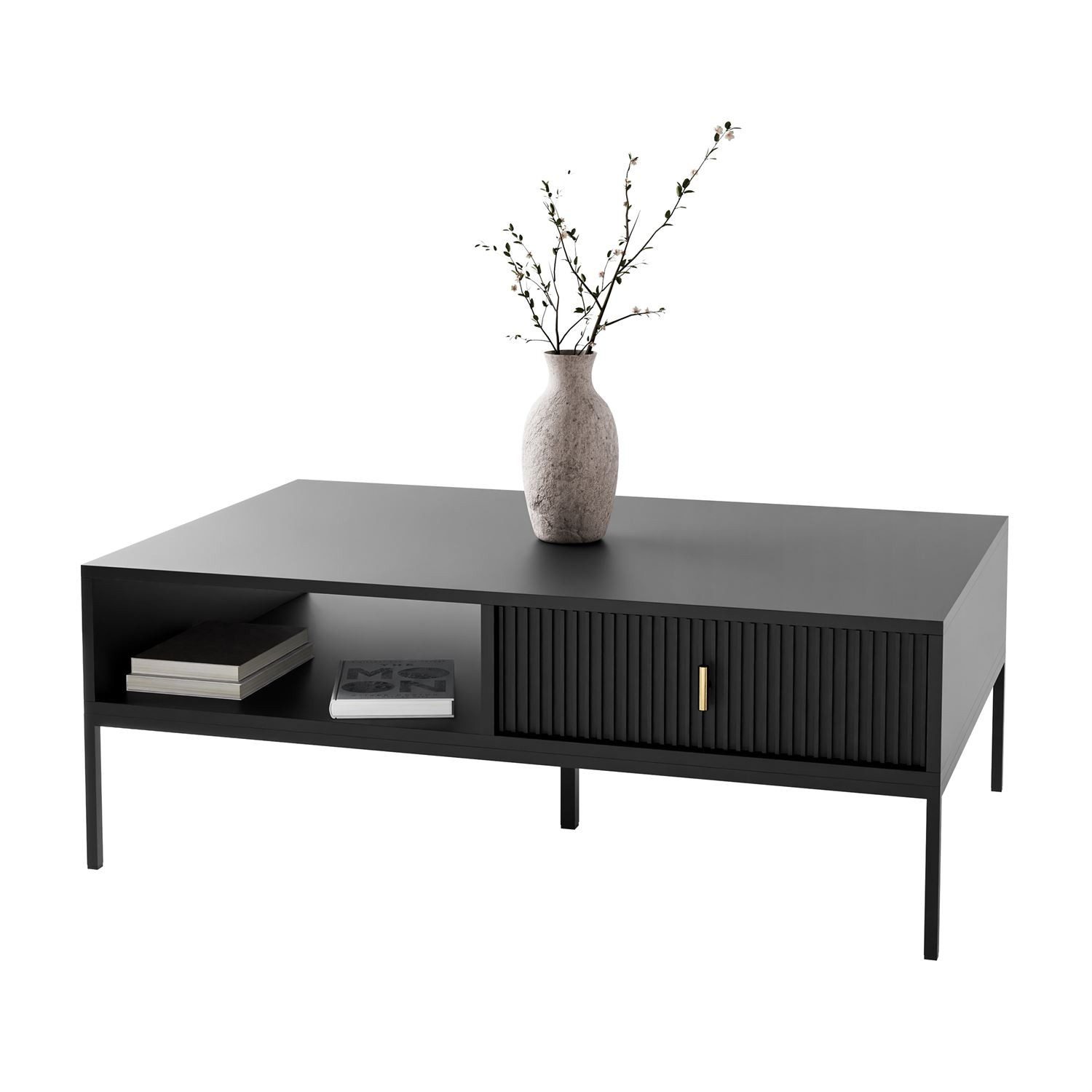 Lookway Couchtisch MIDNIGHT mit Schublade auf Gestell, Breite 104 cm
