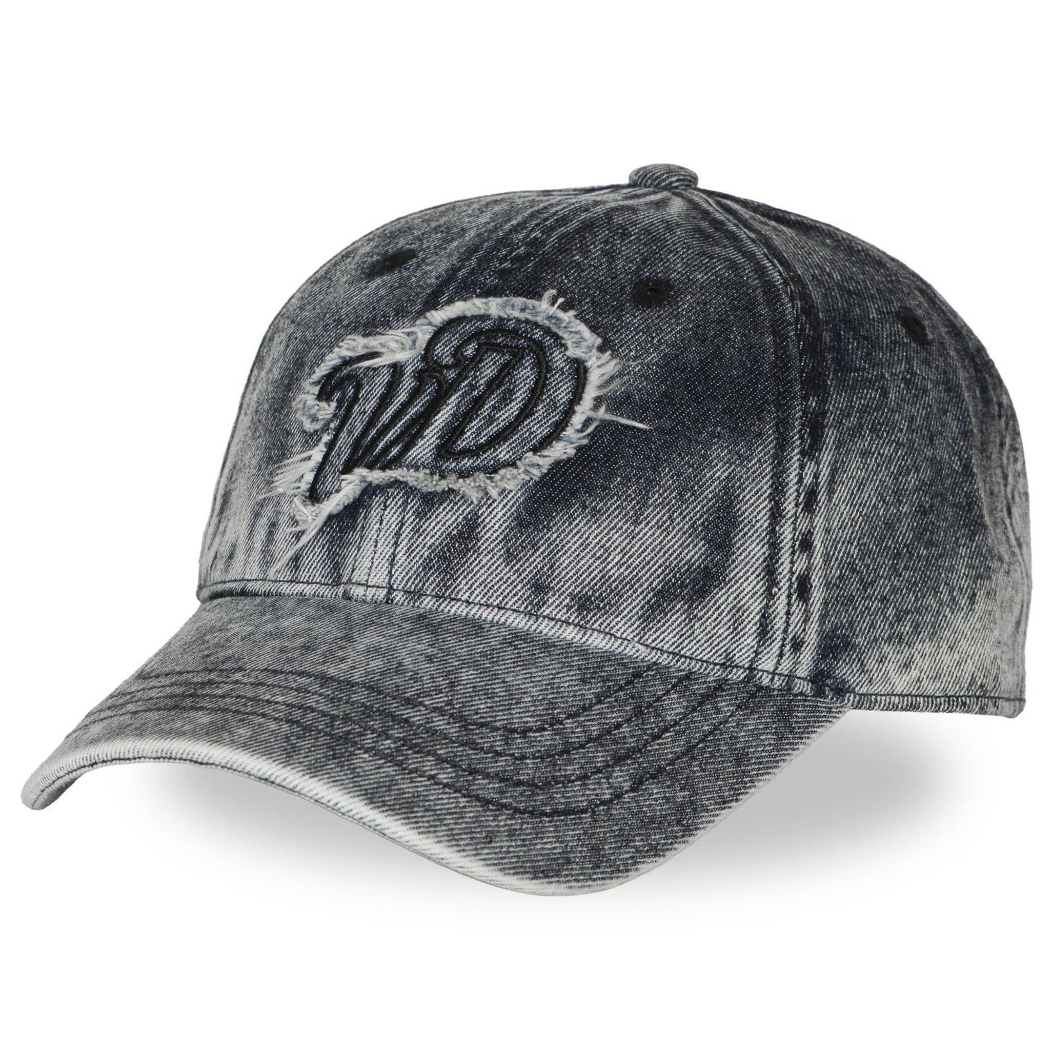 Von Dutch Baseball Cap Von Dutch Originals Dad Cap - DENIM VD PATCHES Fringe (Basecap, Basecap, Dad Cap) Used-Look