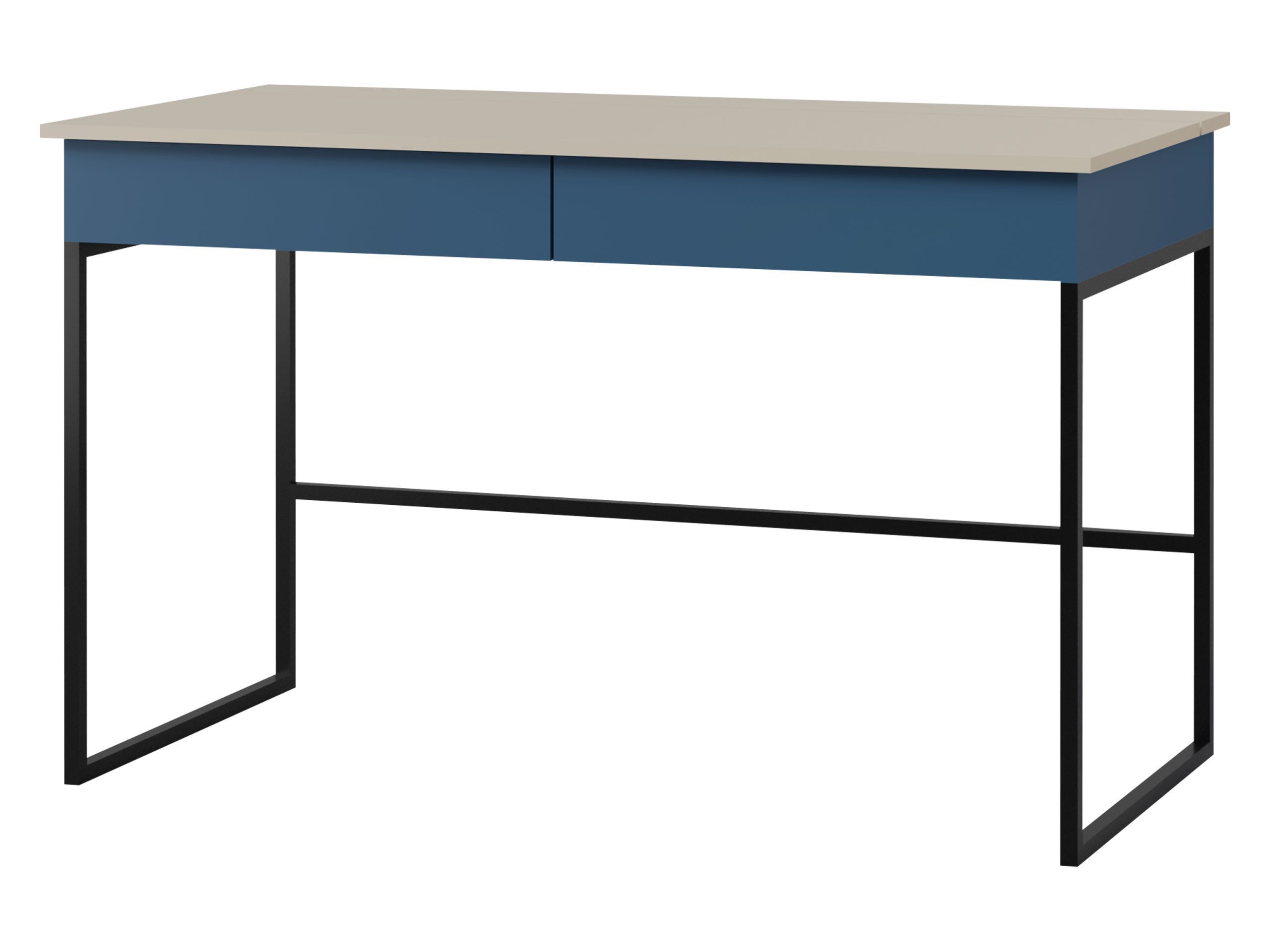 MIRJAN24 Schreibtisch Lorin LO10 (mit zwei Schubladen), Metallgestell, 125x60x76 cm