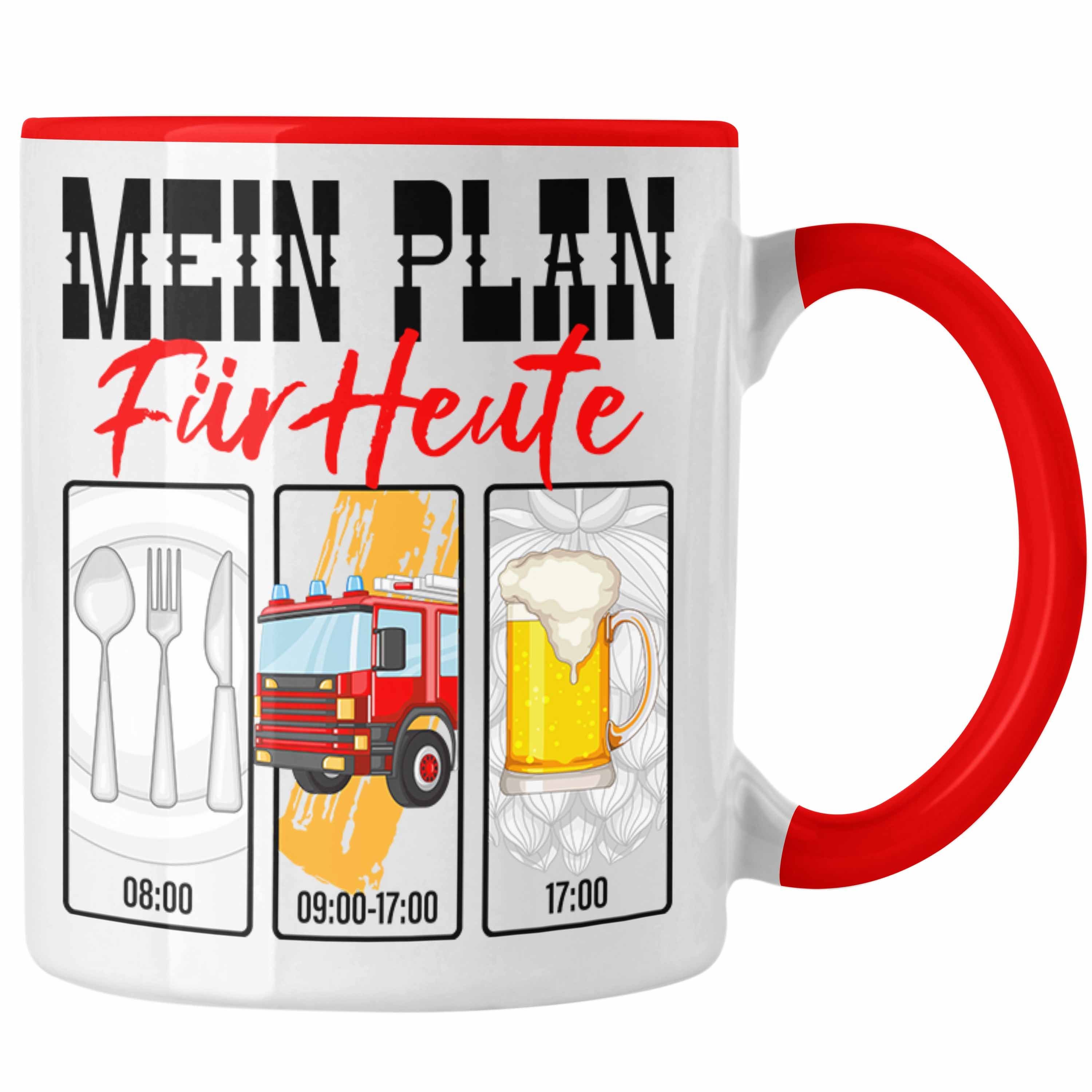 Trendation Tasse Trendation - Feuerwehr Tasse Lustiges Geschenk für Feuerwehrmann Grafi Rot