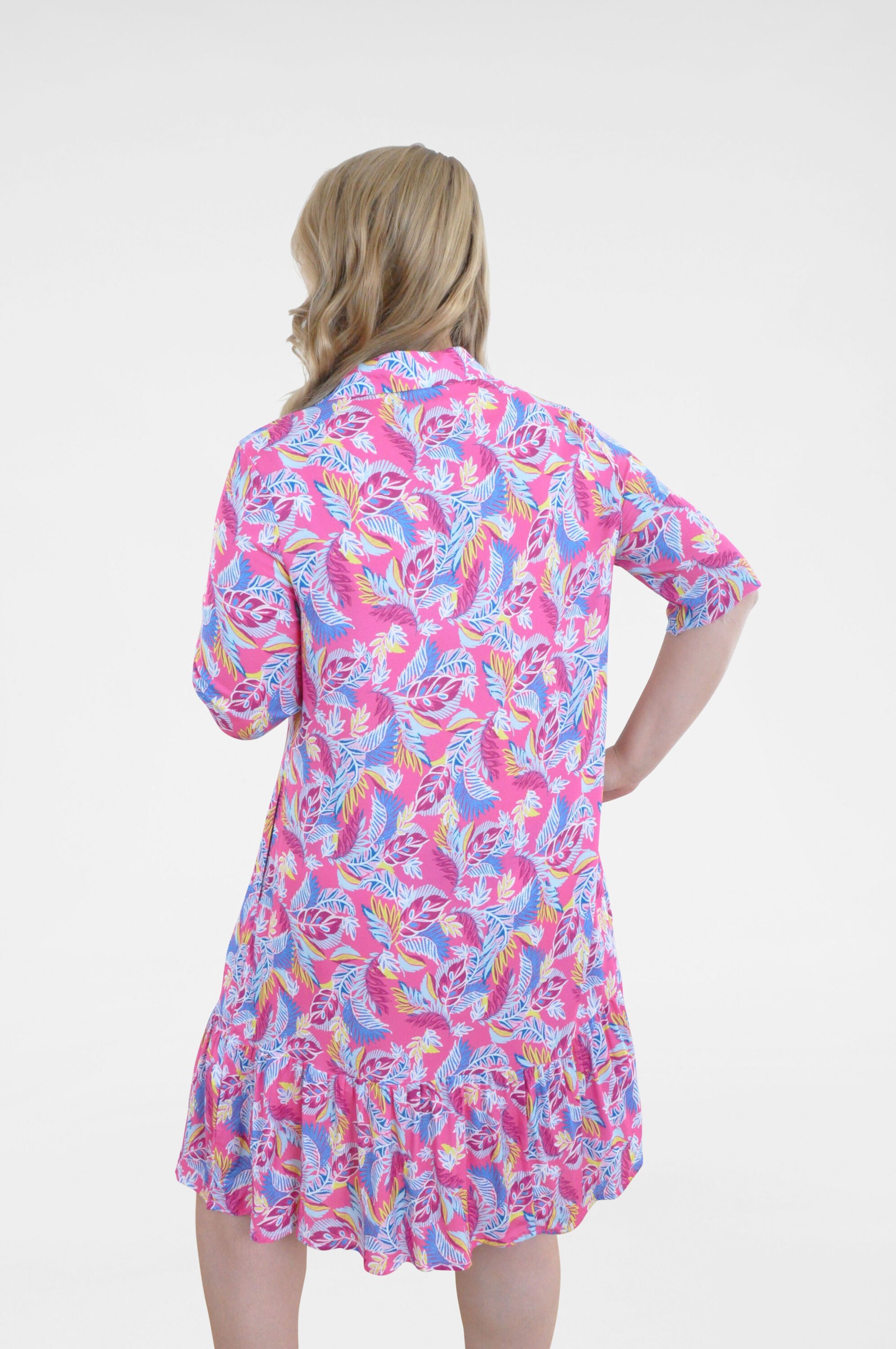 NAVIGAZIONE A-Linien-Kleid (1-tlg) mehrfarbiges Blattmuster