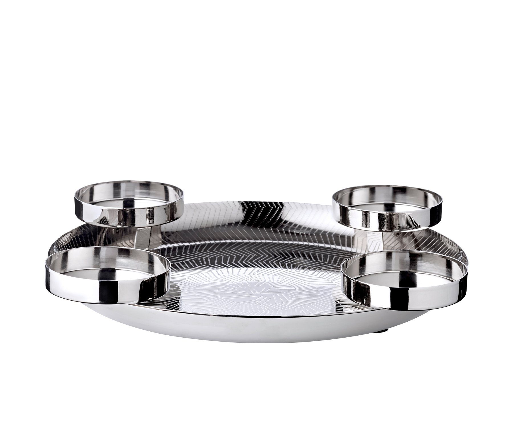 EDZARD Adventskranz Kaya, Silber-Optik, glänzend, vernickelt, Ø 36 cm