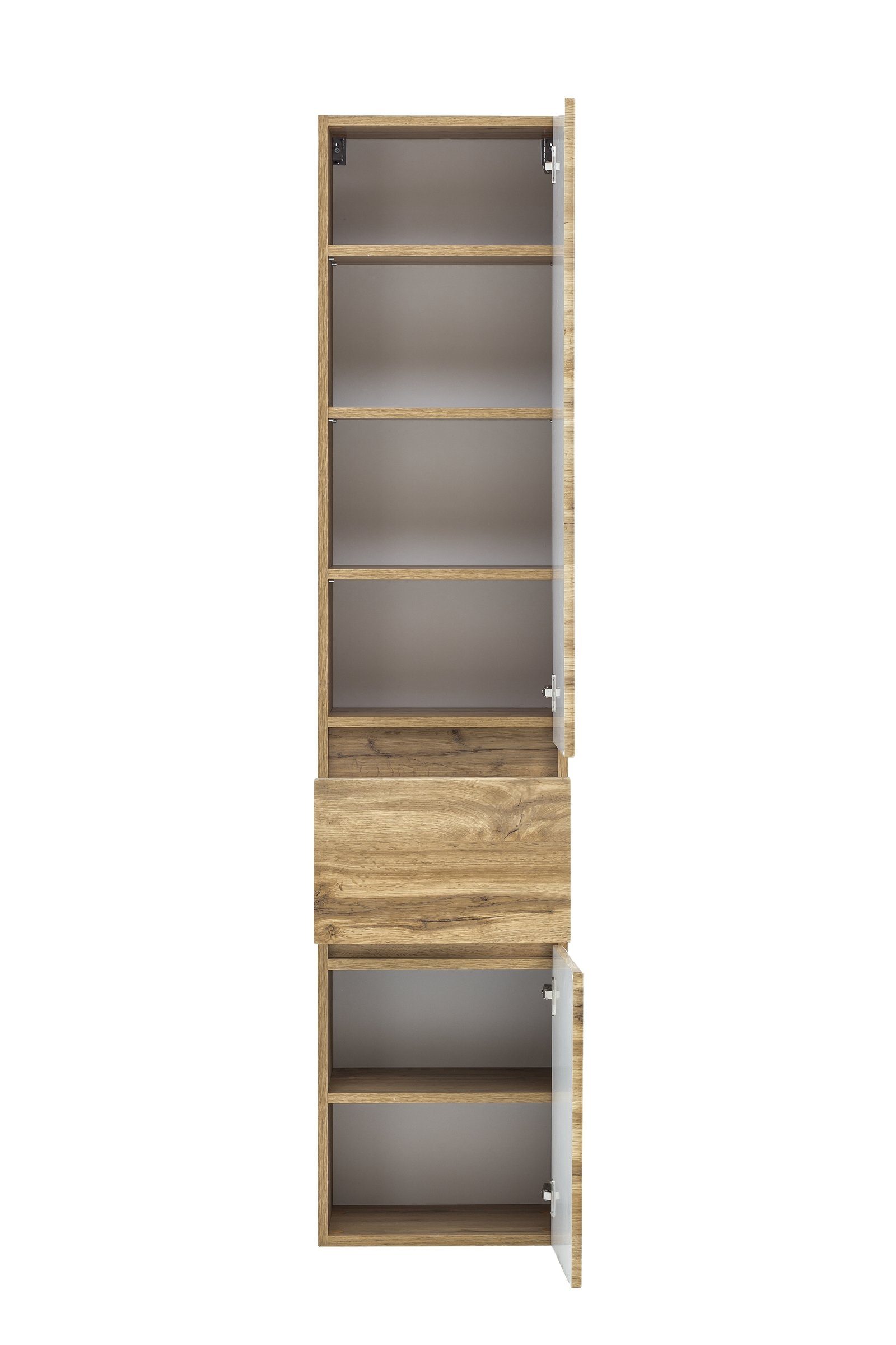 HELD MÖBEL Seitenschrank aus MDF in wotaneiche mit 2 Türen und Absetzungen in wotaneiche (B/H/T: 40x180x35 cm)