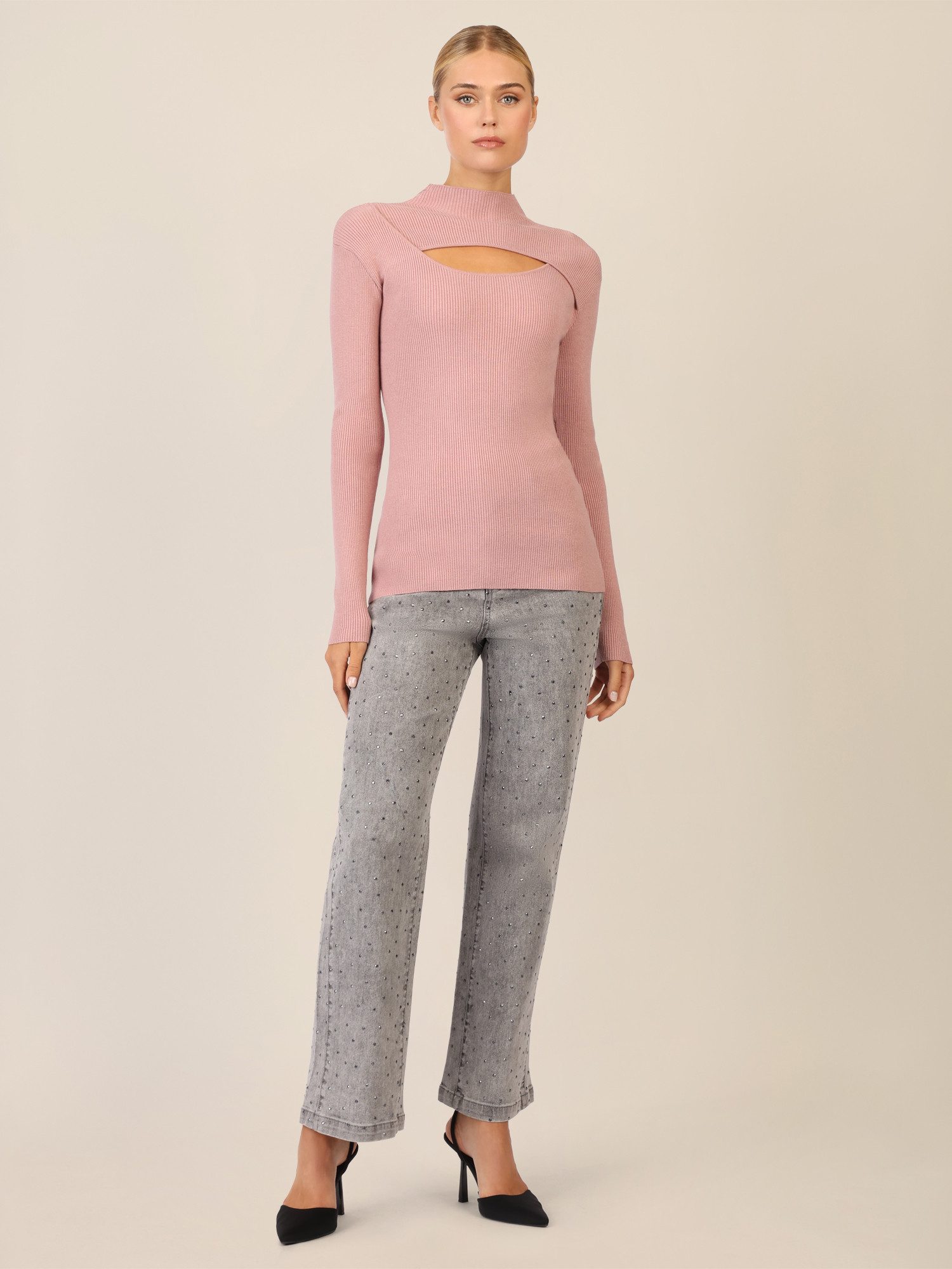 Apart Stehkragenpullover mit Cut-out-Detail günstig online kaufen