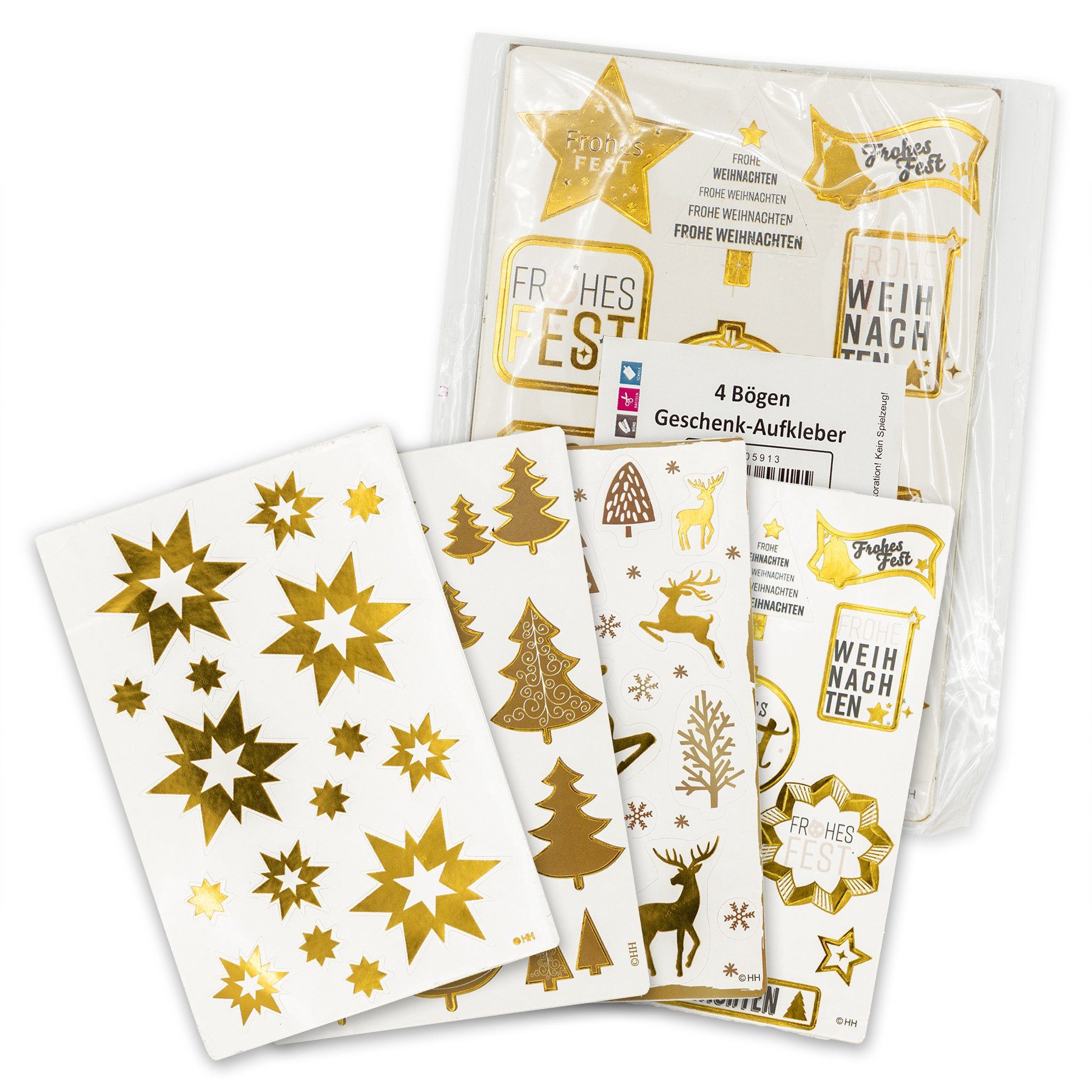 itenga Sticker itenga Weihnachtssticker Freiform 4 Bögen - Motiv 2