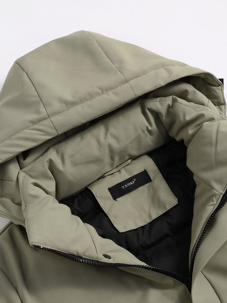 YOUTHUP Winterjacke Herren Parka Winter-Kapuzenjacke für Freizeit