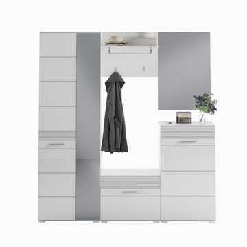 ebuy24 Kleiderschrank Linus Garderobenaufstellung 4 Türen weiß.