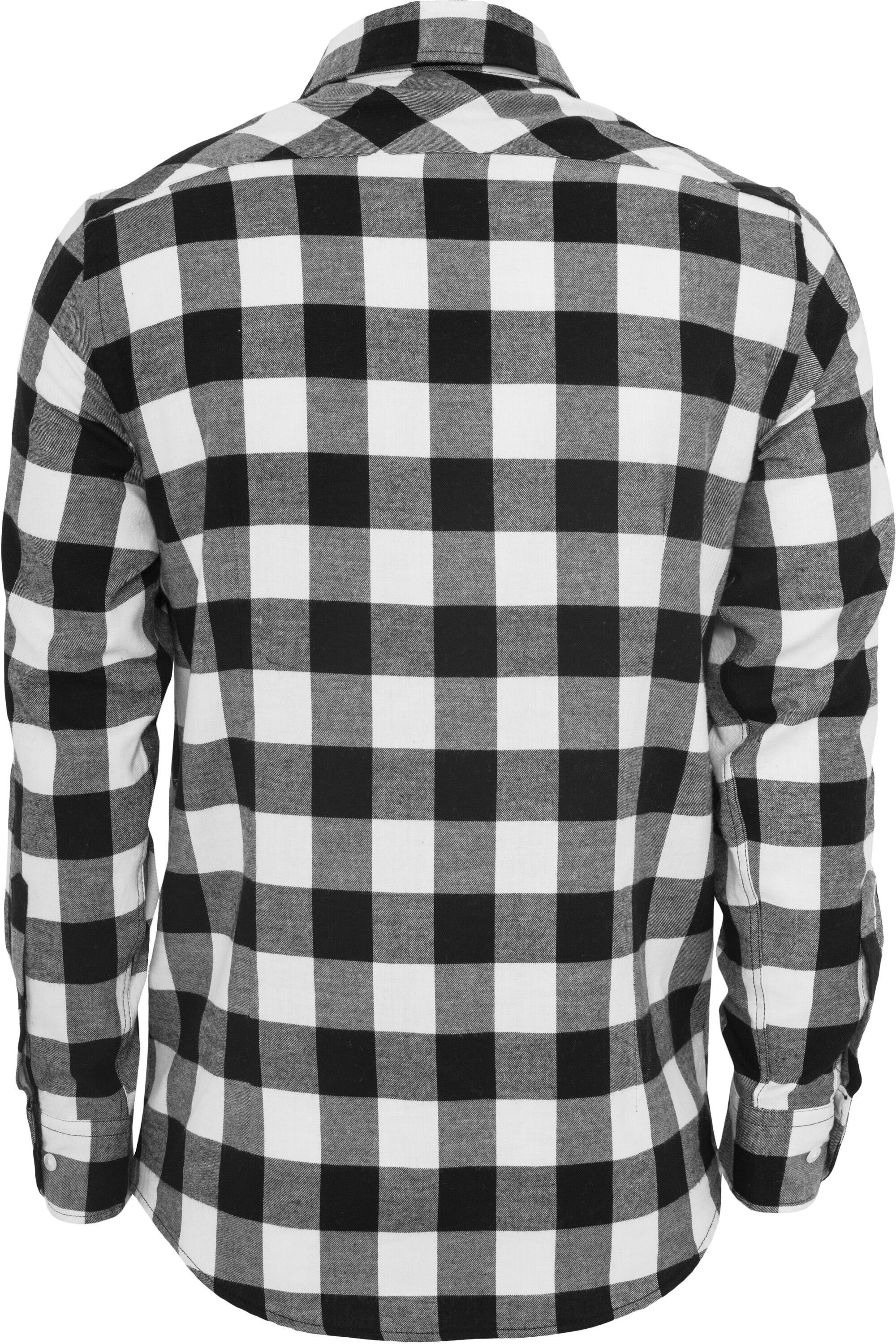 Shirt black/white Checked Flanell (1-tlg) Langarmshirt URBAN CLASSICS