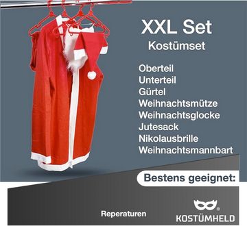 Kostümheld® Kostüm 6 in 1 Nikolaus- Weihnachtsmannkostüm - Santa Claus - Weihnachten, Einheitsgröße