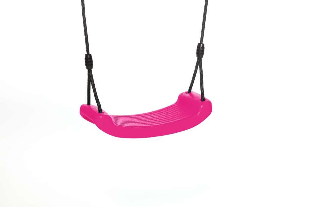 DICE Schaukelsitz Schaukelsitz aus Kunststoff Pink mit schwarzem geflochtenem Seil, passend für BERG Playbase