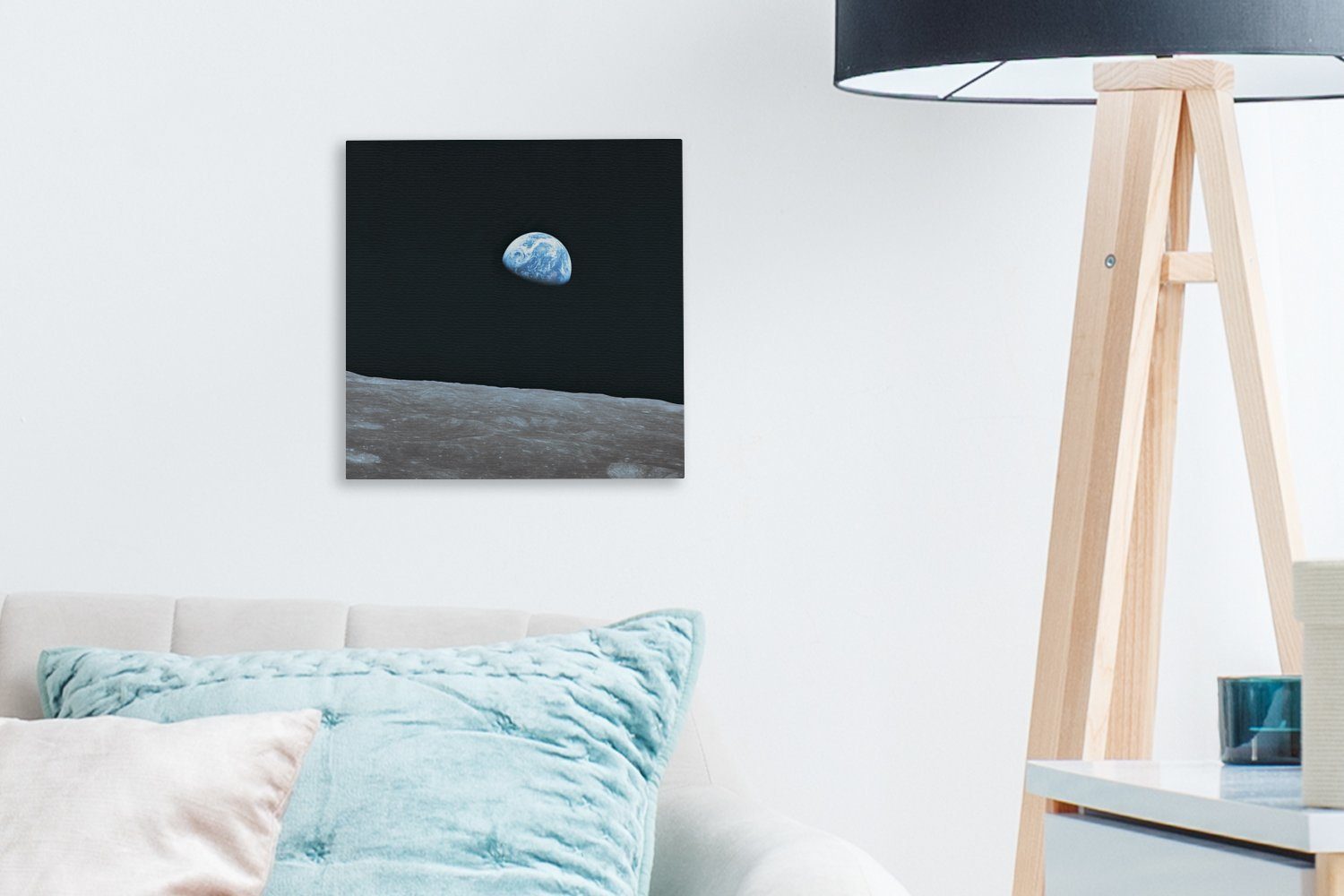 Leinwandbild für Leinwand Mond aus, Wohnzimmer (1 vom Schlafzimmer Die Bilder St), OneMillionCanvasses® Erde