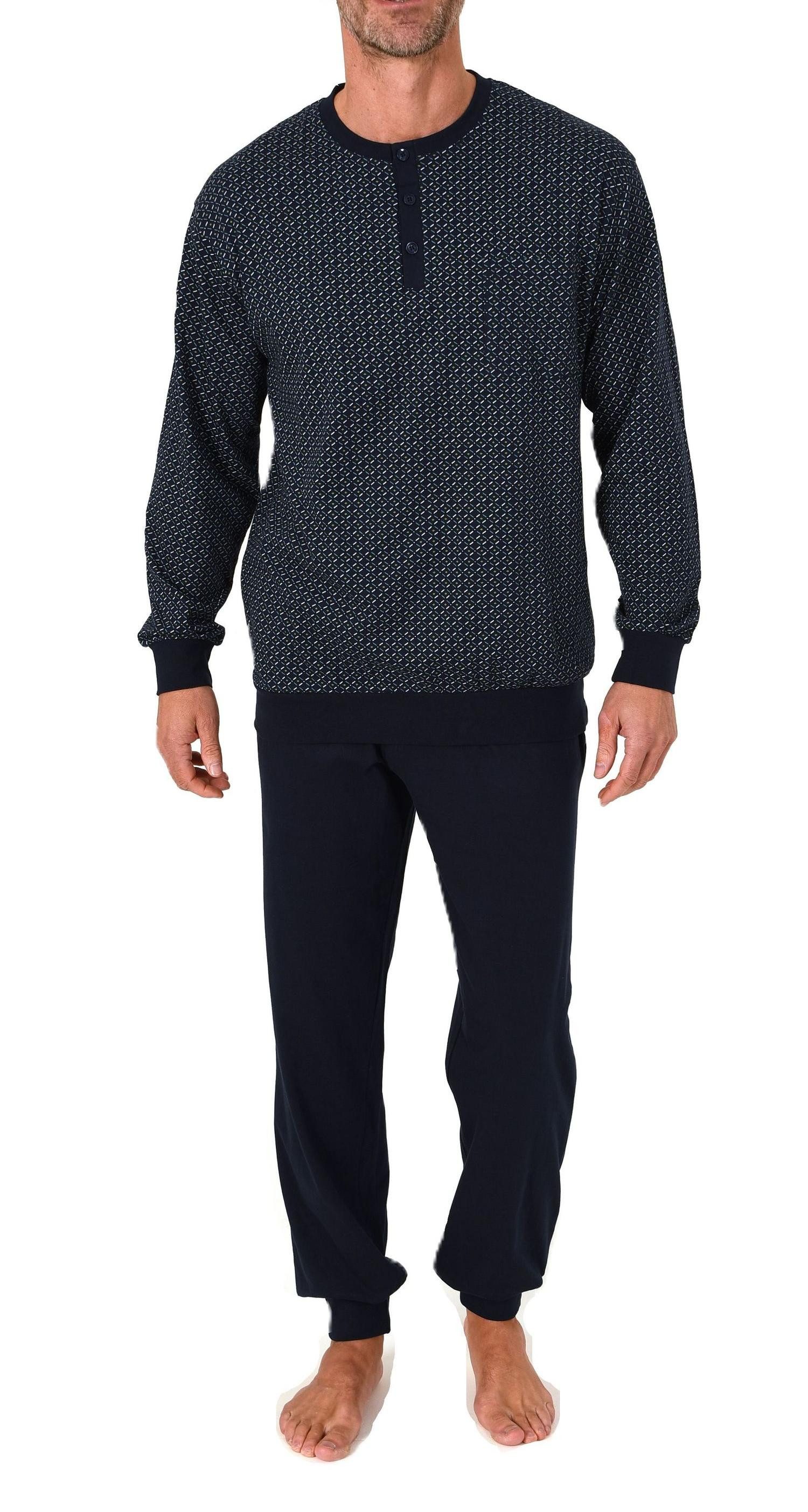 Normann Pyjama Normann Herren Langarm Schlafanzug mit Bündchen – auch in Üb günstig online kaufen