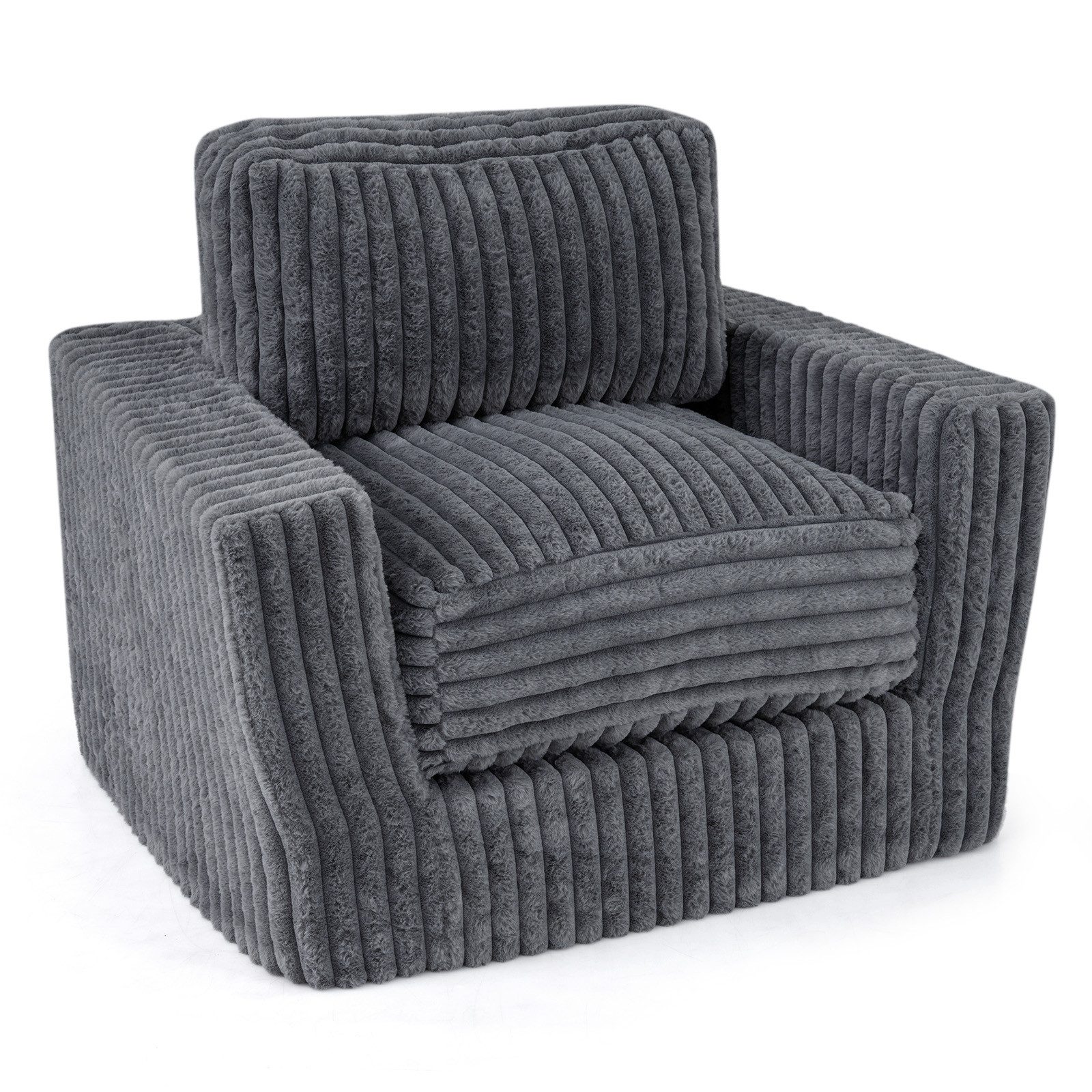 COSTWAY Relaxsessel Bodensessel Cord gepolstert, Sitzsack Sessel – Bild 2 von 5