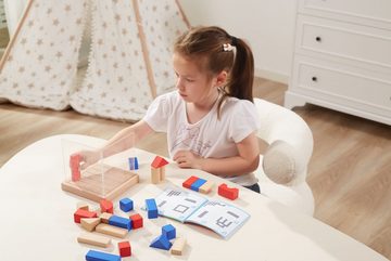 VIGA Toys Lernspielzeug Buchenholz Bausteine 3D-Gebäude Kreativ Puzzle Montessori Lernspiel