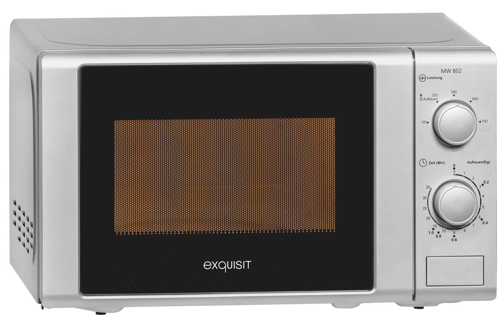 exquisit Mikrowelle MW 802, Mikrowelle, 20,00 l, 20 Liter, 25,5 cm Drehteller, inkl. Timer, einfach Bedienung, 700 Watt