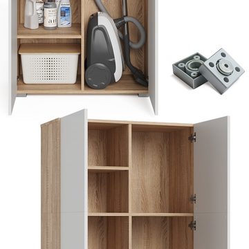 Vicco Mehrzweckschrank Universalschrank 2 Türen INGO Weiß/Sonoma