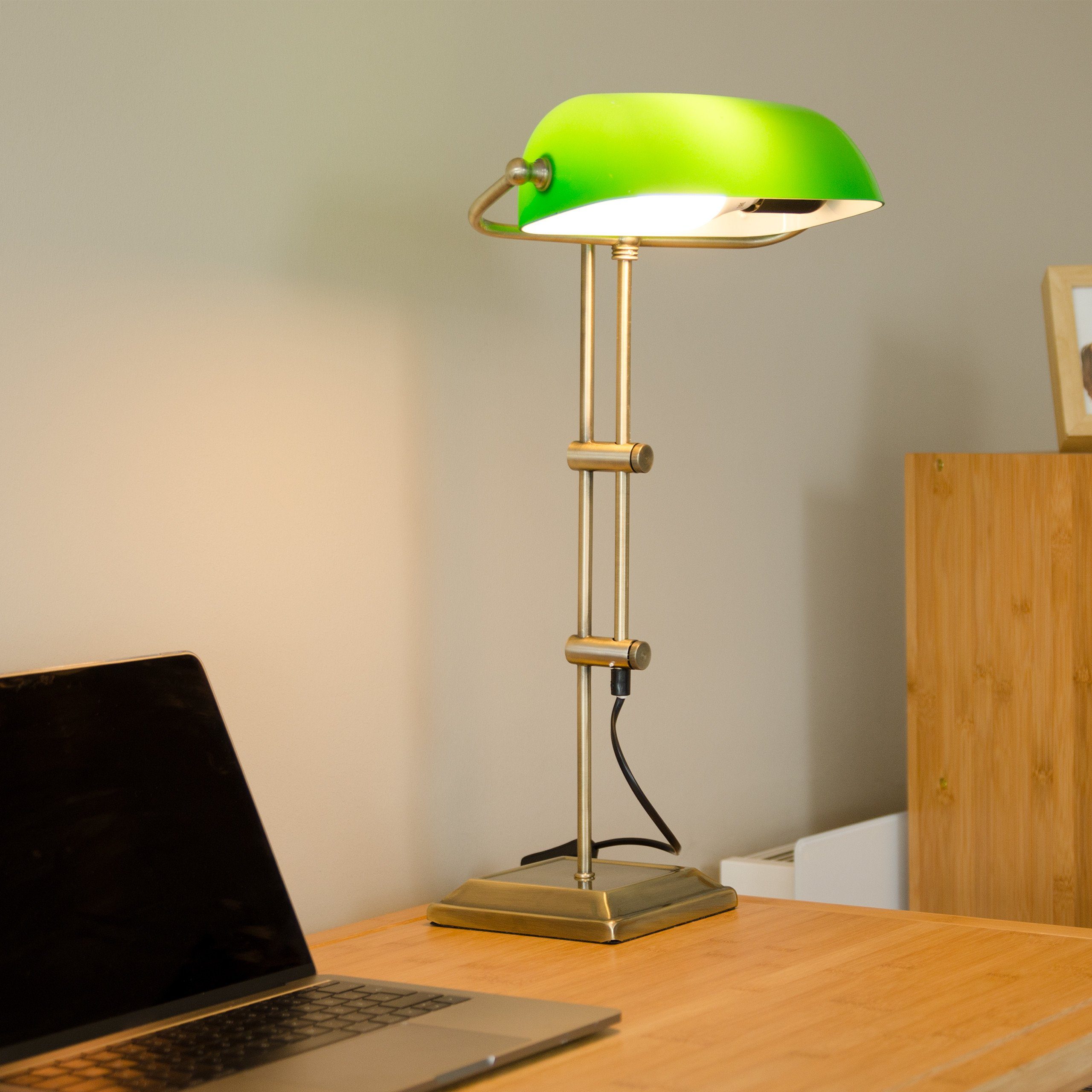 relaxdays Tischleuchte Bankerlampe grün günstig online kaufen