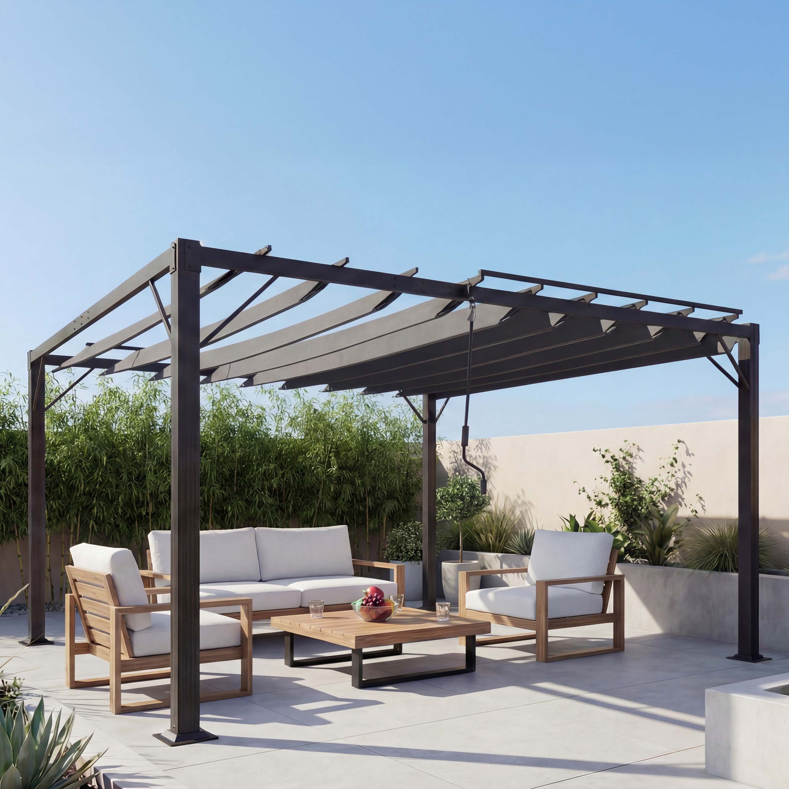 MCW Pergola MCW-L40-3x3, BxTxH: 290x295x213 cm, BSCI-Sozialstandards geprüft, Stabiles Gestell mit Füßen