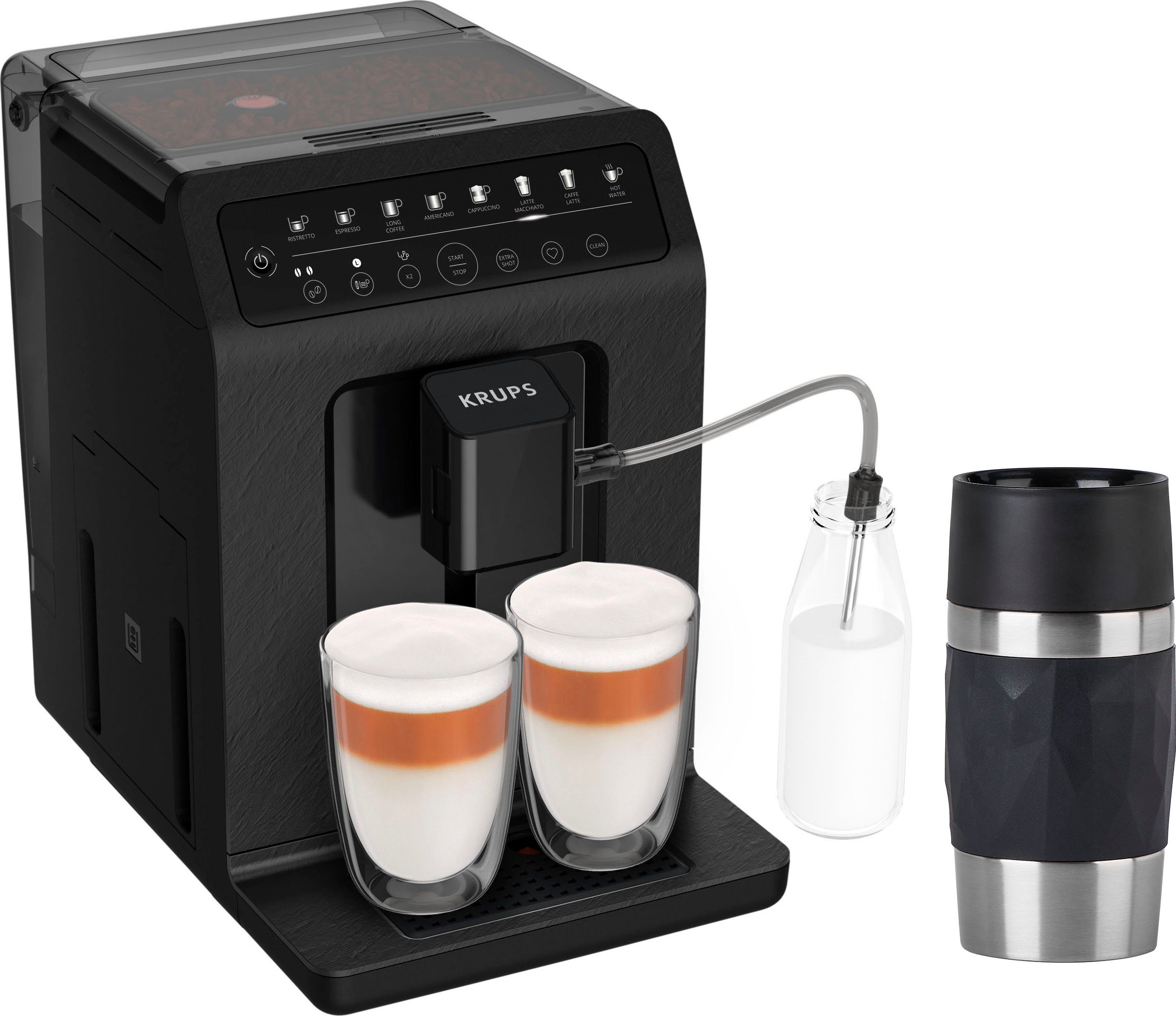 Krups Kaffeevollautomat EA897B Evidence ECOdesign, aus 62%* recyceltem Kunststoff, bis zu 90% recycelbar, inkl. Emsa Travel Mug im Wert von UVP 25,99