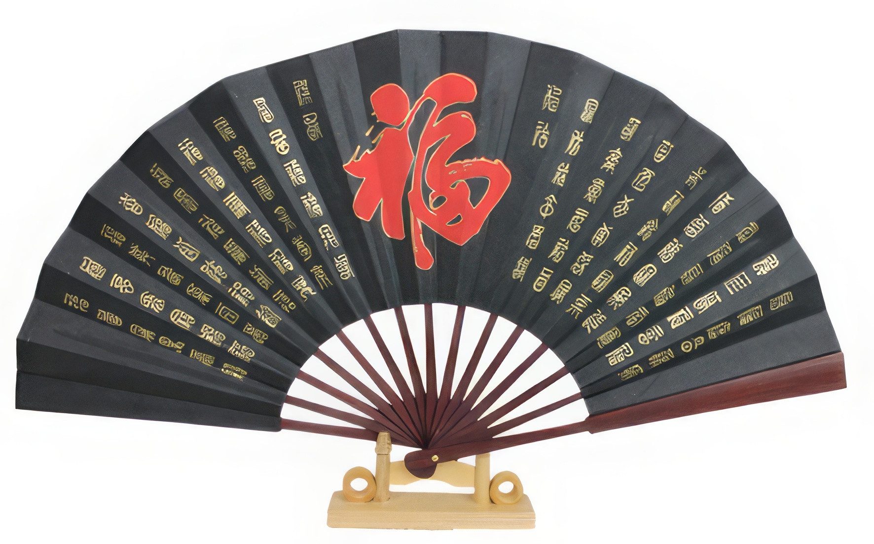 Yudu Handfächer Fengshui Fächer Handfächer Fächer Asia Motive Schriftzeichen