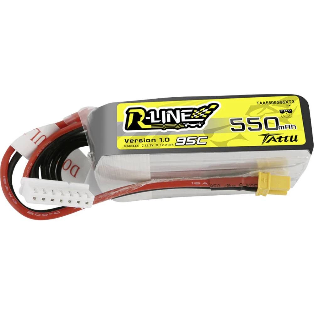 Tattu R-Line 550mAh 22.2V 6S1P 95C Lipo Battery with XT30 TA-RL-95C-550-6S1P Akku