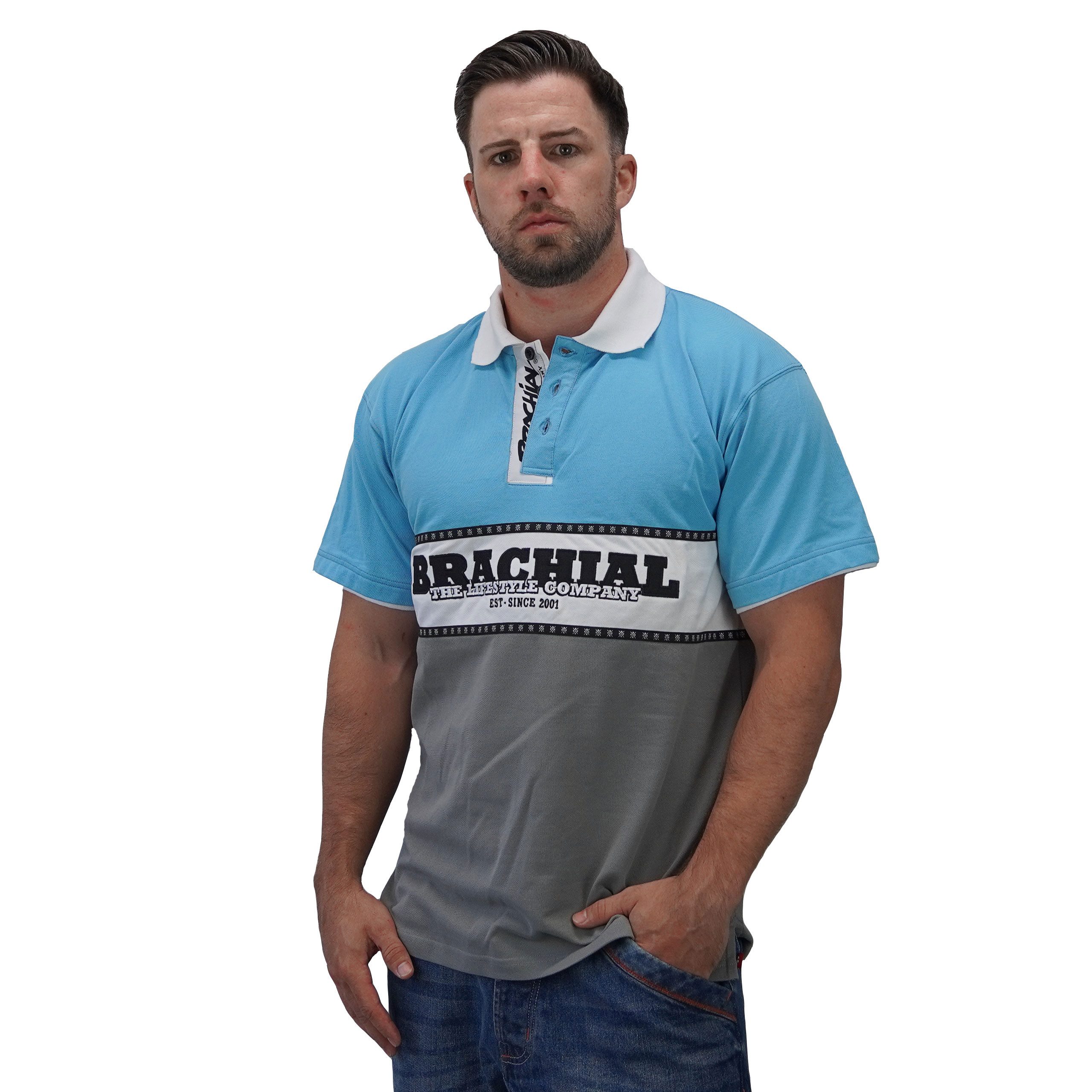 BRACHIAL THE LIFESTYLE COMPANY Poloshirt Brachial Polo-Shirt "Nautic" blau/grau