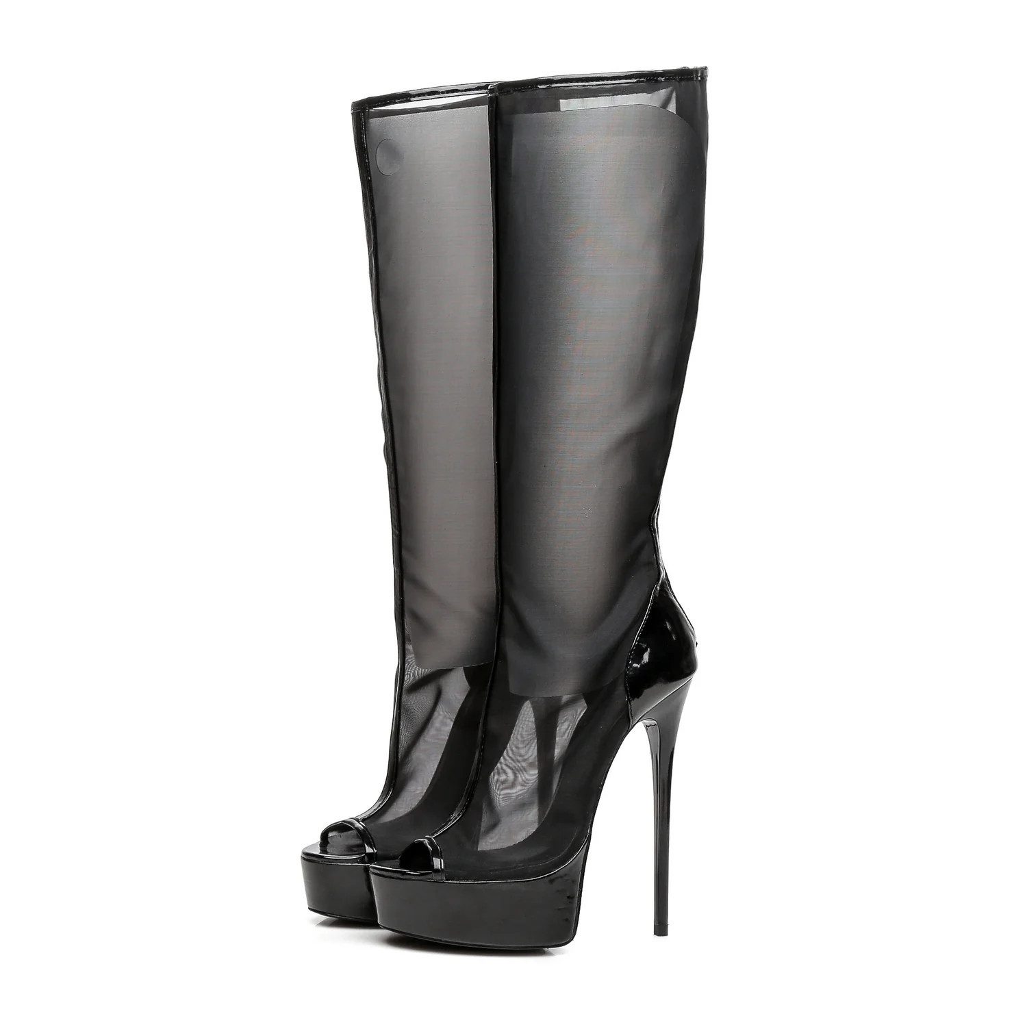 Giaro DAKOTA High-Heel-Stiefel 16 cm Absatzhöhe, 4 cm Plateau, transparenter Schaft