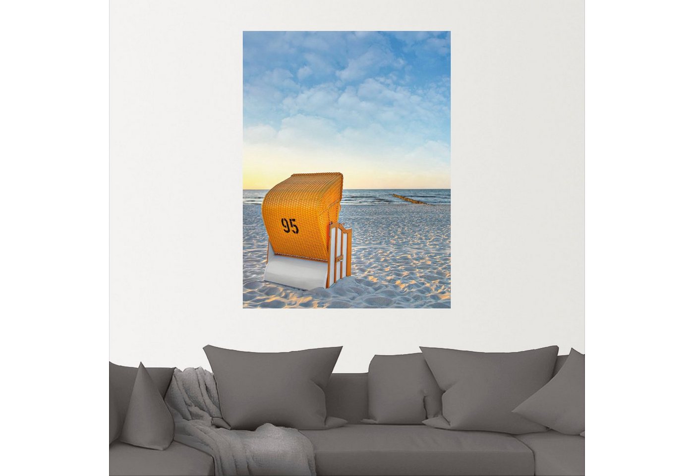 Artland Wandbild »Ostsee7 - Strandkorb«, Strand (1 Stück), in vielen Größen & Produktarten - Alubild / Outdoorbild für den Außenbereich, Leinwandbild, Poster, Wandaufkleber / Wandtattoo auch für Badezimmer geeignet-HomeTrends