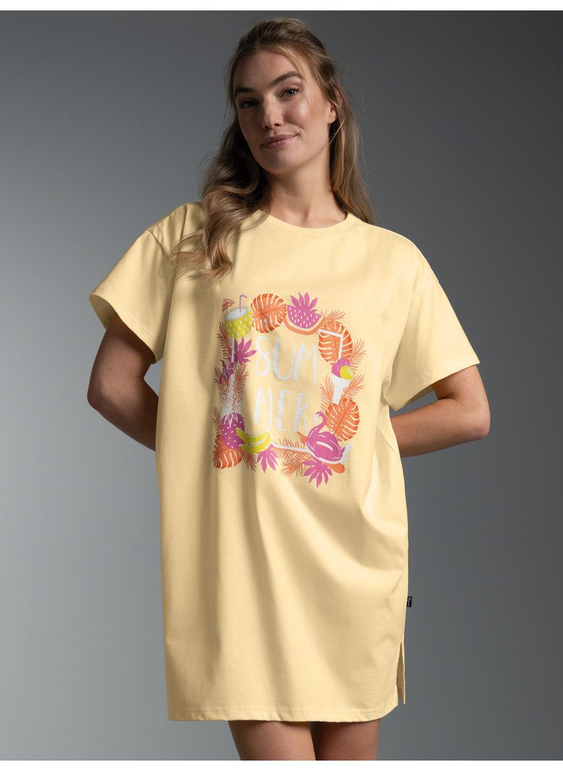 Trigema Bigshirt TRIGEMA Bigshirt mit sommerlichen Printmotiv (1-tlg)