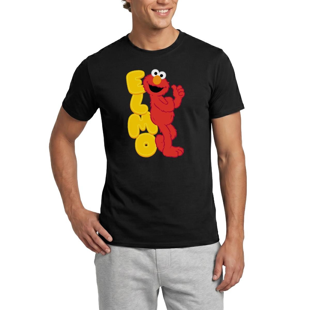 Spreadshirt T-Shirt Sesamstraße Elmo Mit Schriftzug Männer T-Shirt (1-tlg)