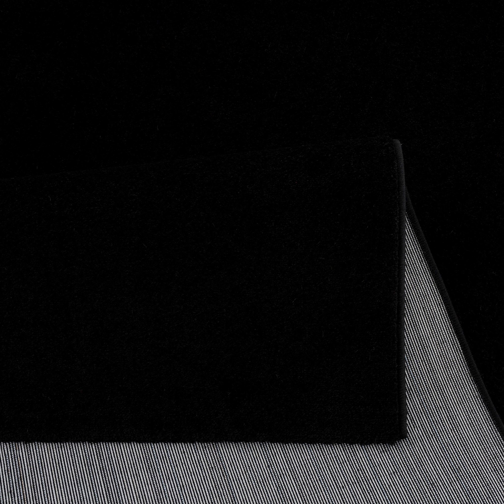 Höhe: Uni, 13 robuster Teppich Kurzflorteppich, rechteckig, mm, Farbauswahl schwarz große Sanat,