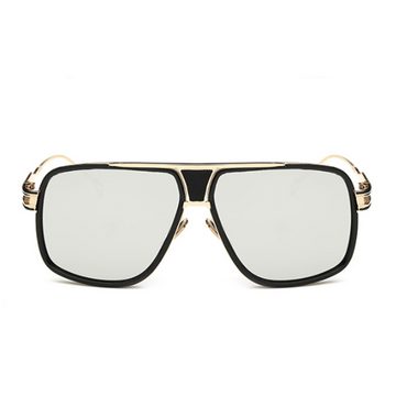 Juoungle Sonnenbrille Retro einteilige V-FöRmige Sonnenbrille Metallrahmen UV Sportbrille