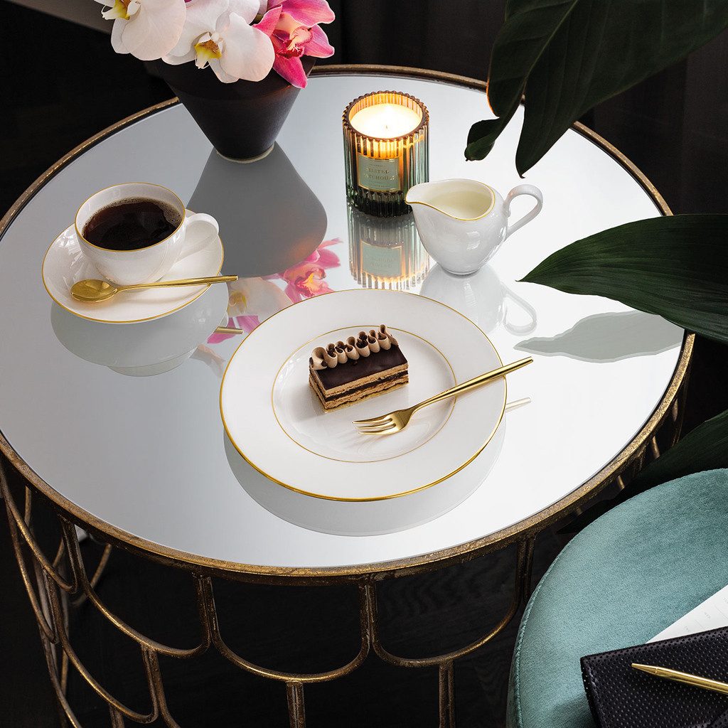 Villeroy & Boch Milchkännchen Anmut Gold Milchkännchen, (1-St), Premium Bone Porcelain, 1 Stck, spülmaschinenfest