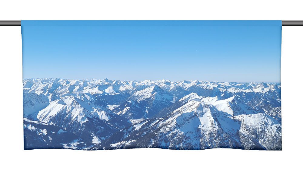 gardinen-for-life Scheibengardine Ganz oben Cafehausgardine 25 cm hoch - mit tollem Motiv