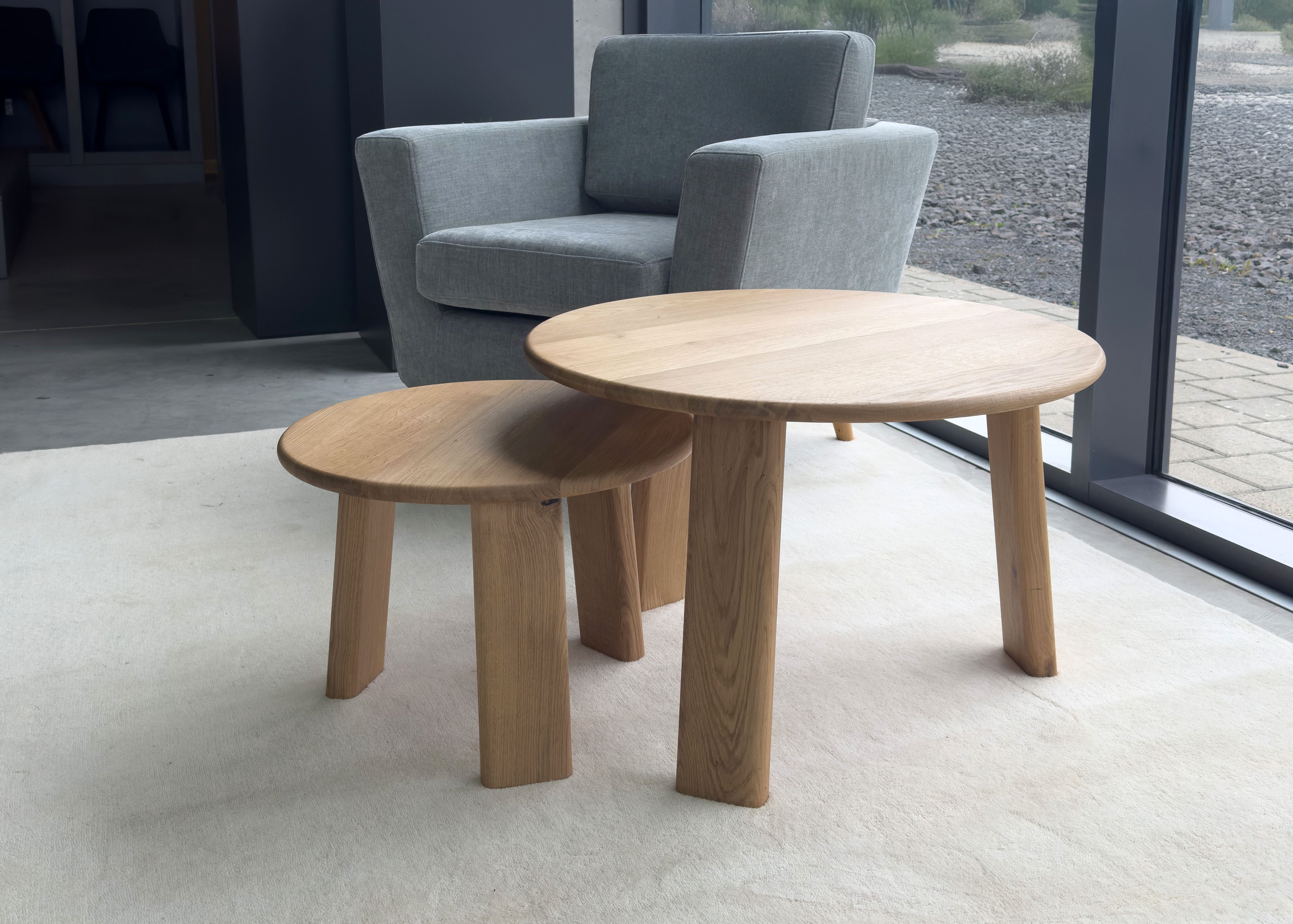 Woodroom Beistelltisch Pula (50 cm oder Ø 70 cm), Couchtisch, Ablagetisch, massive Wildeiche geölt