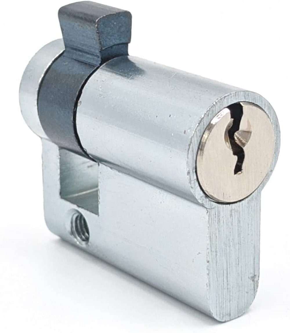 geba Profilzylinder DIN 18252 Aluminium Profilhalbzylinder 30/10 f. Schlüsselschalter, Schließnasenstellung 0°, nicht verstellbar